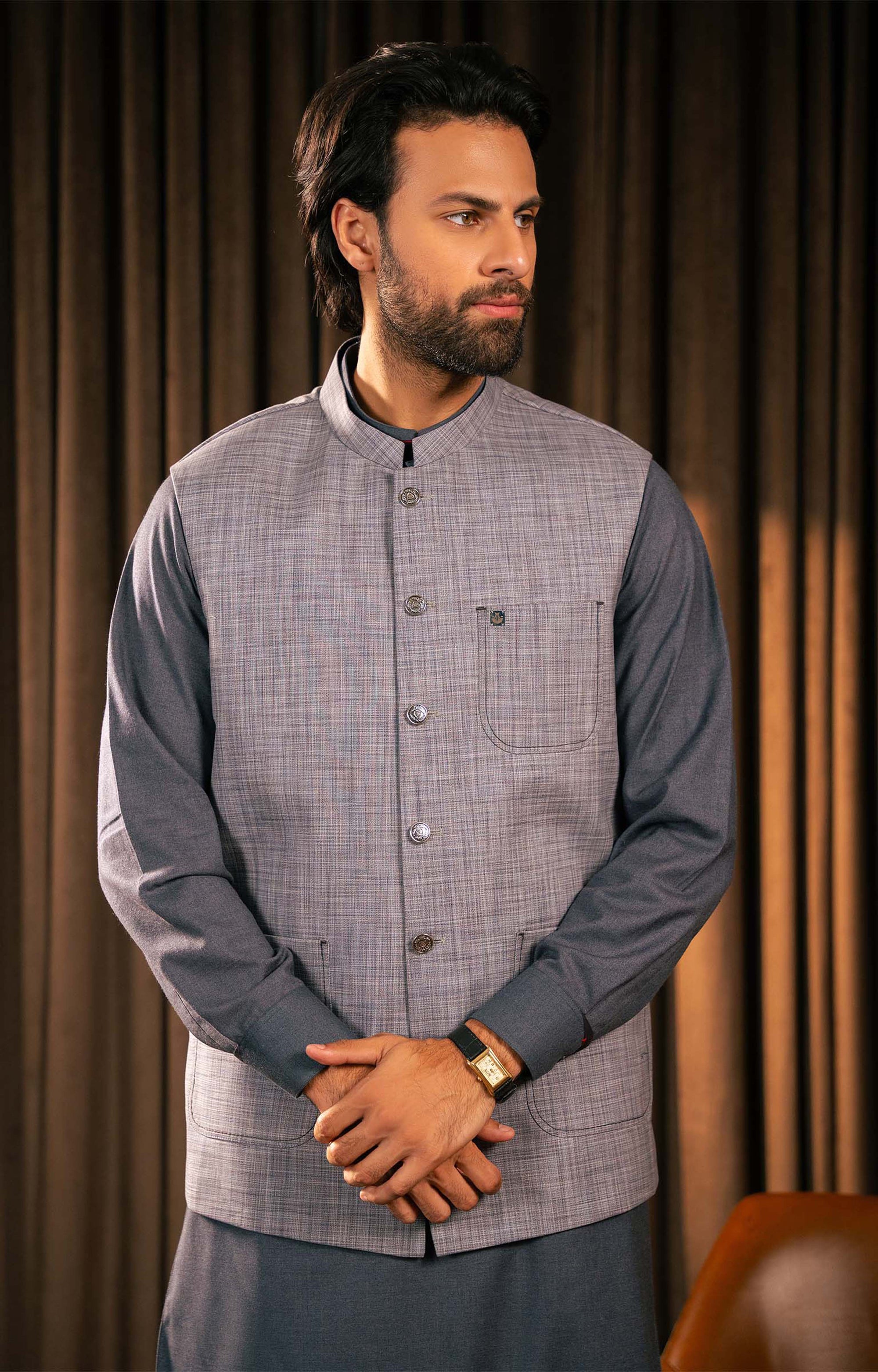 Waistcoat-PRIS-Grey Blue-IST-3028