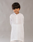 2PC STITCHED-WHITE KIDS SUIT IST-107