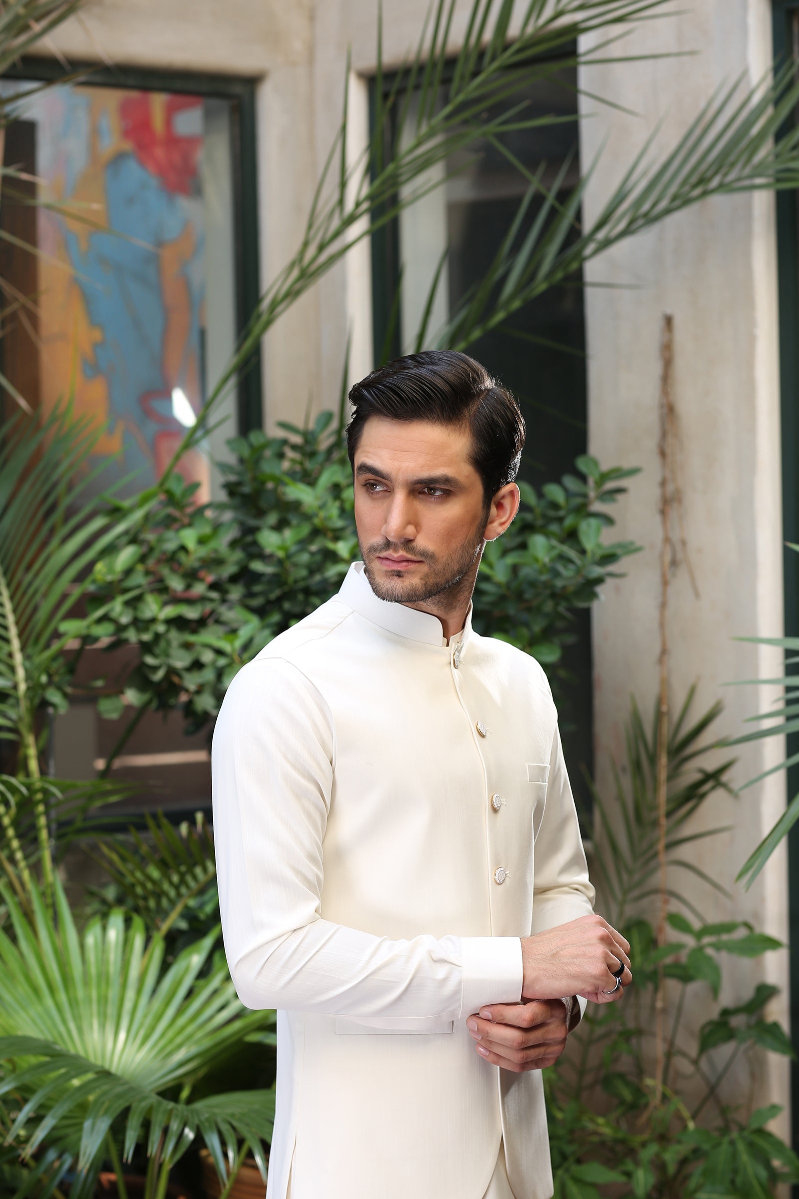 2PC STITCHED-MARVELOUS BUTTER CREAM IST-142