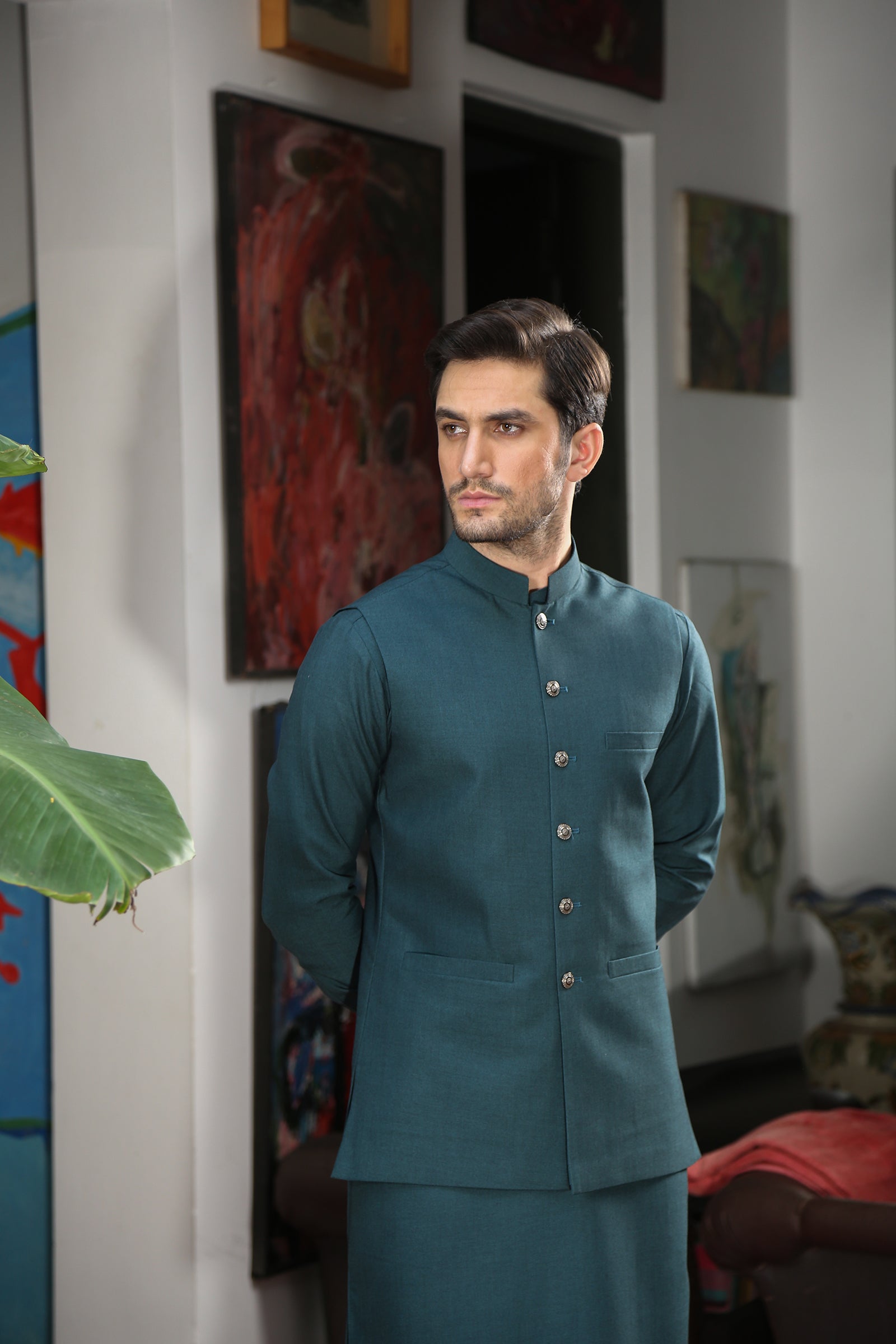 WAISTCOAT-PARAMOUNT BOTTLE GREEN IST-150