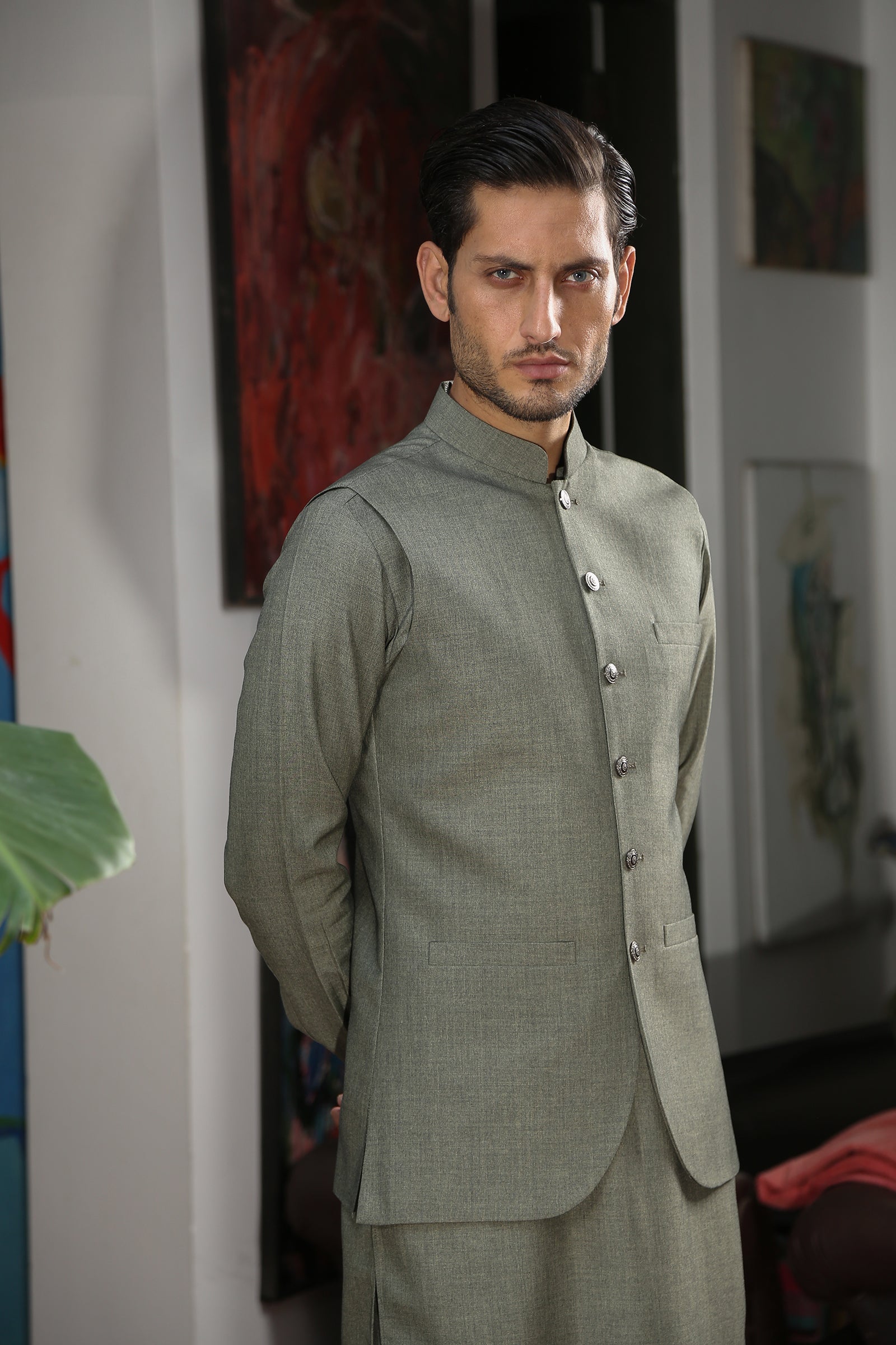 2PC STITCHED-PARAMOUNT FOREST GREEN IST-143