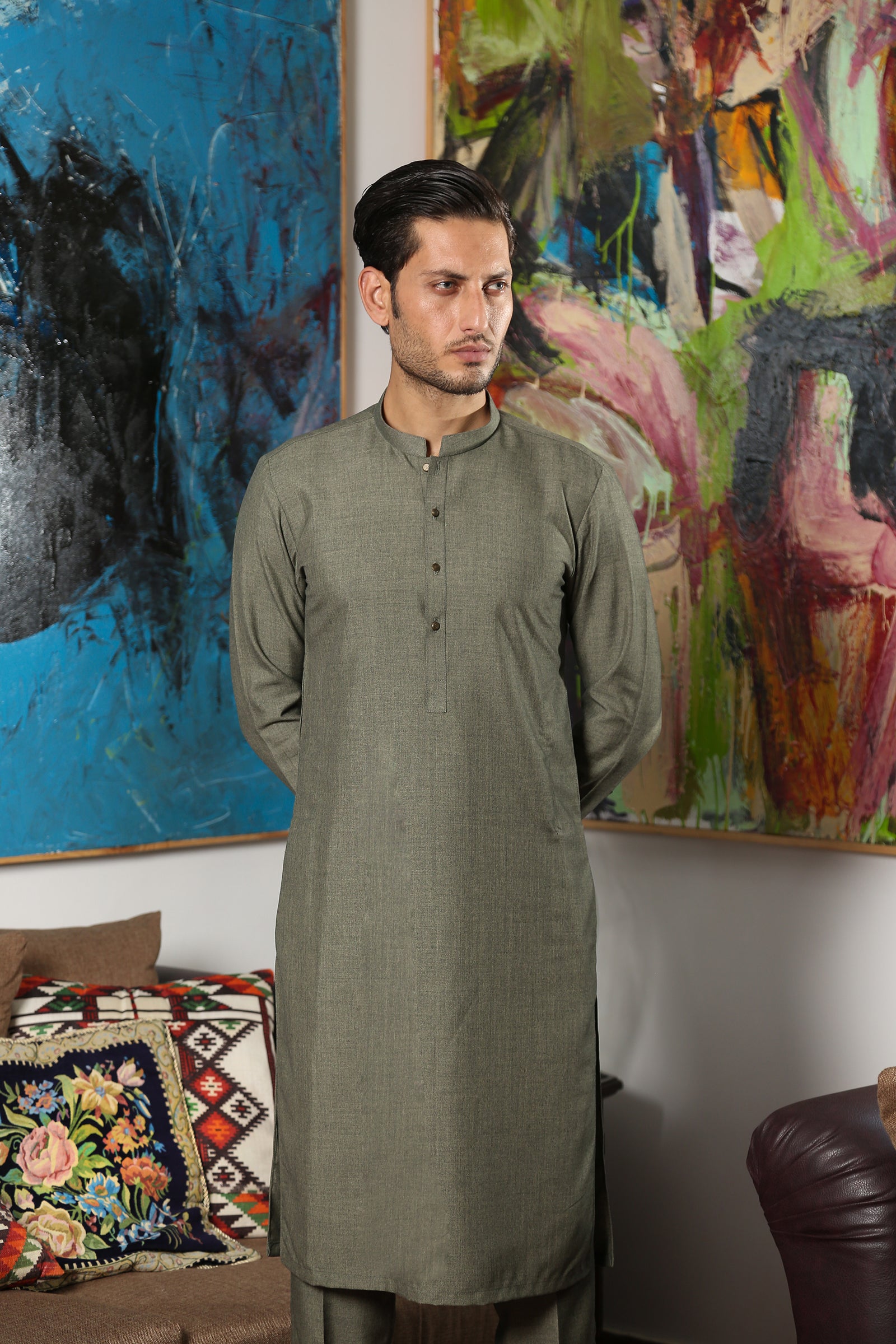 2PC STITCHED-PARAMOUNT FOREST GREEN IST-143