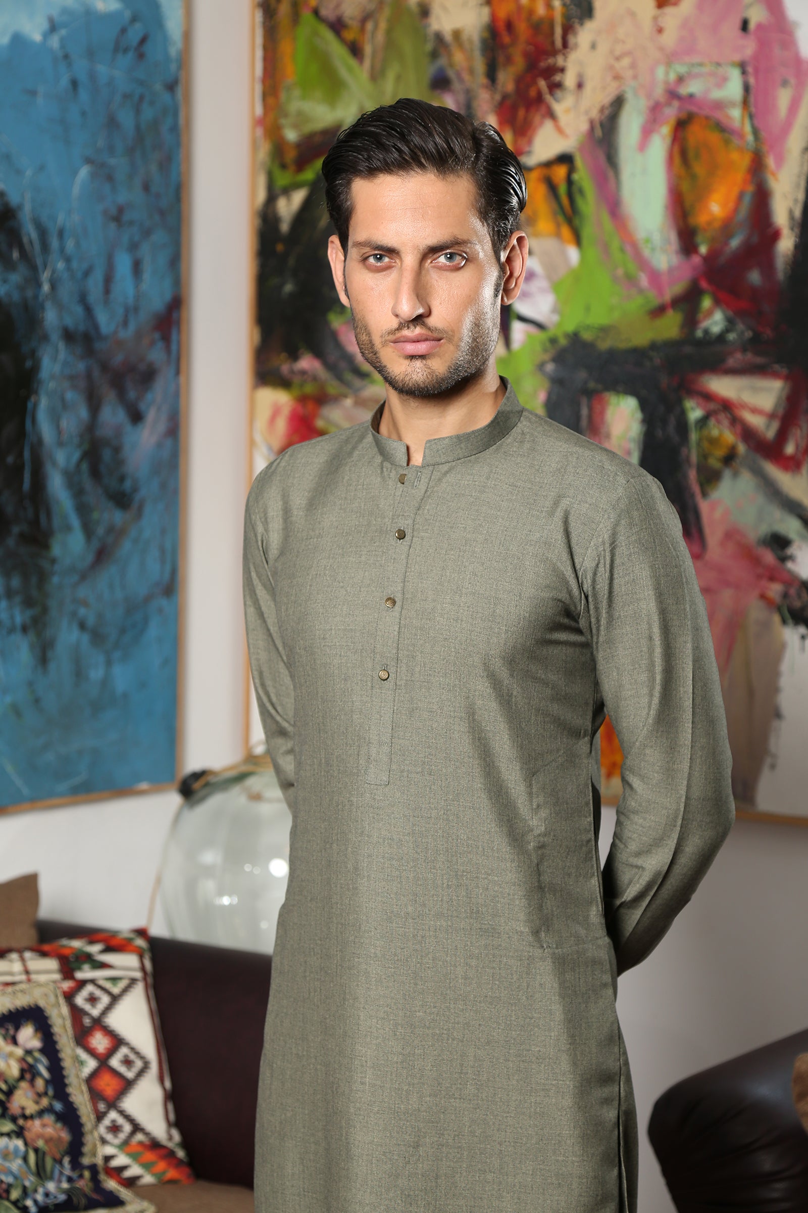 2PC STITCHED-PARAMOUNT FOREST GREEN IST-143