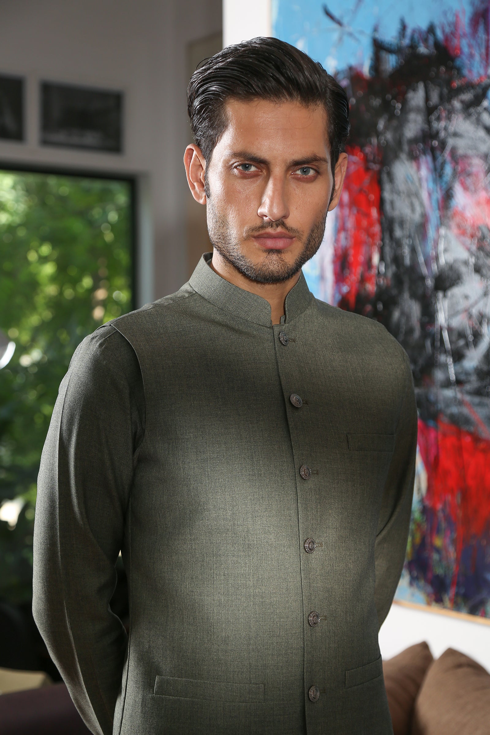 2PC STITCHED-PARAMOUNT FOREST GREEN IST-143