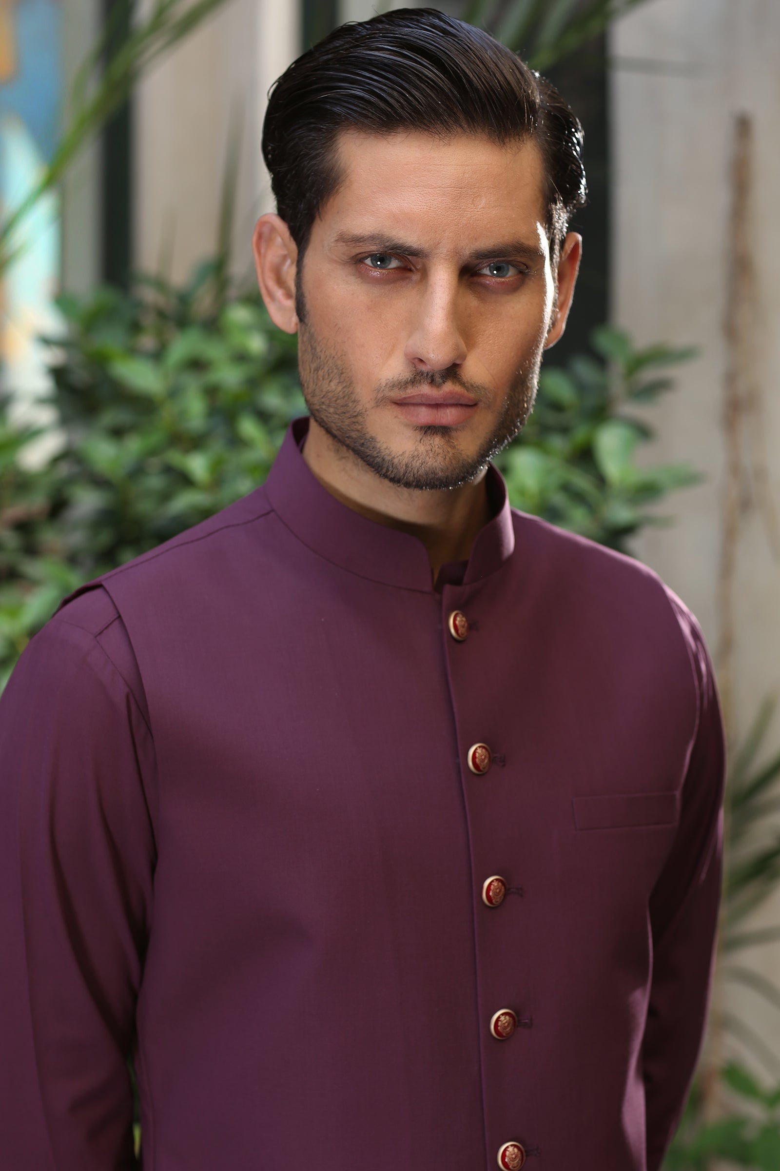 2PC STITCHED-EMPIRE PLUM IST-144