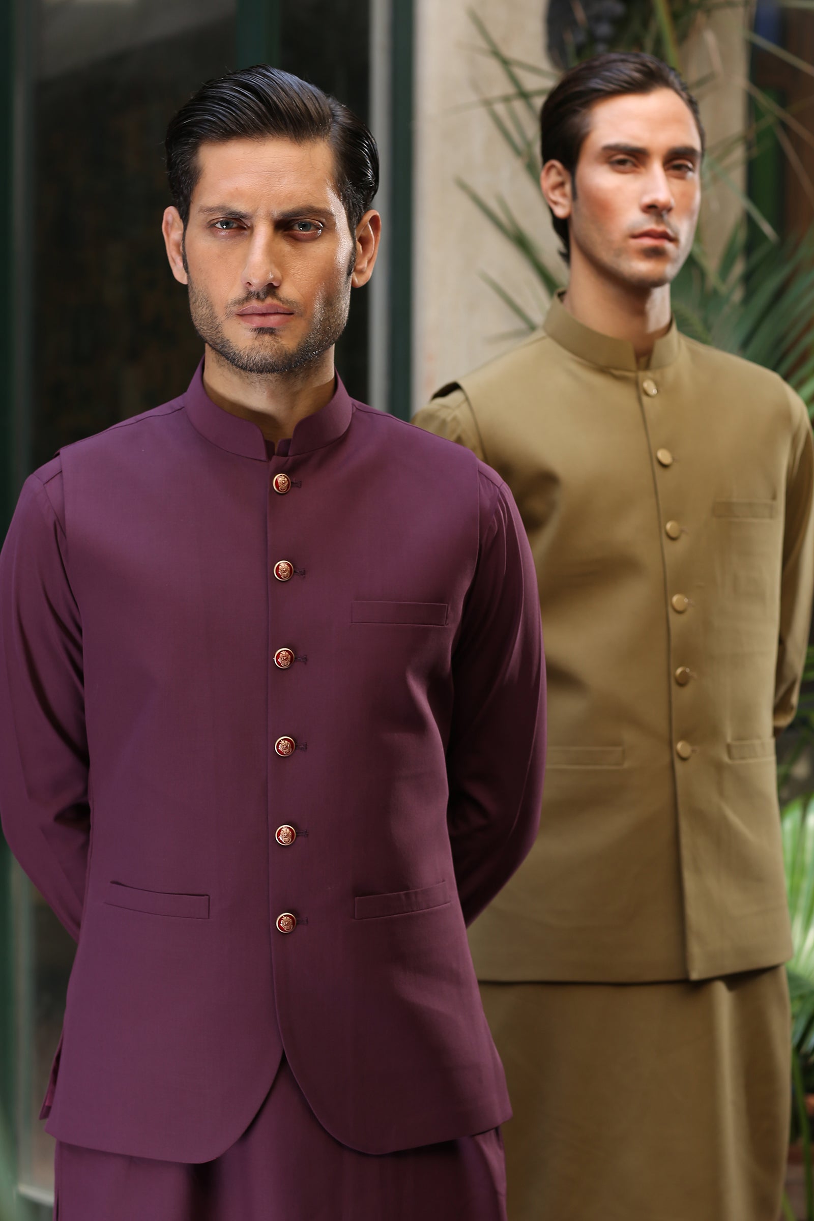 2PC STITCHED-EMPIRE PLUM IST-144