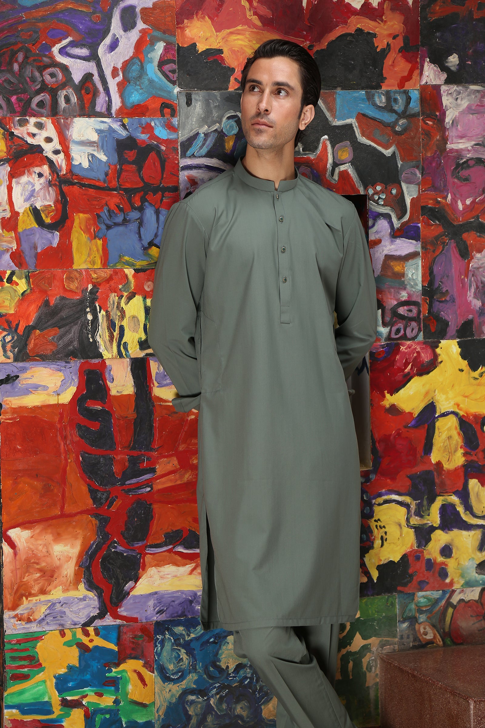 2PC STITCHED-EMPIRE SAGE IST-144