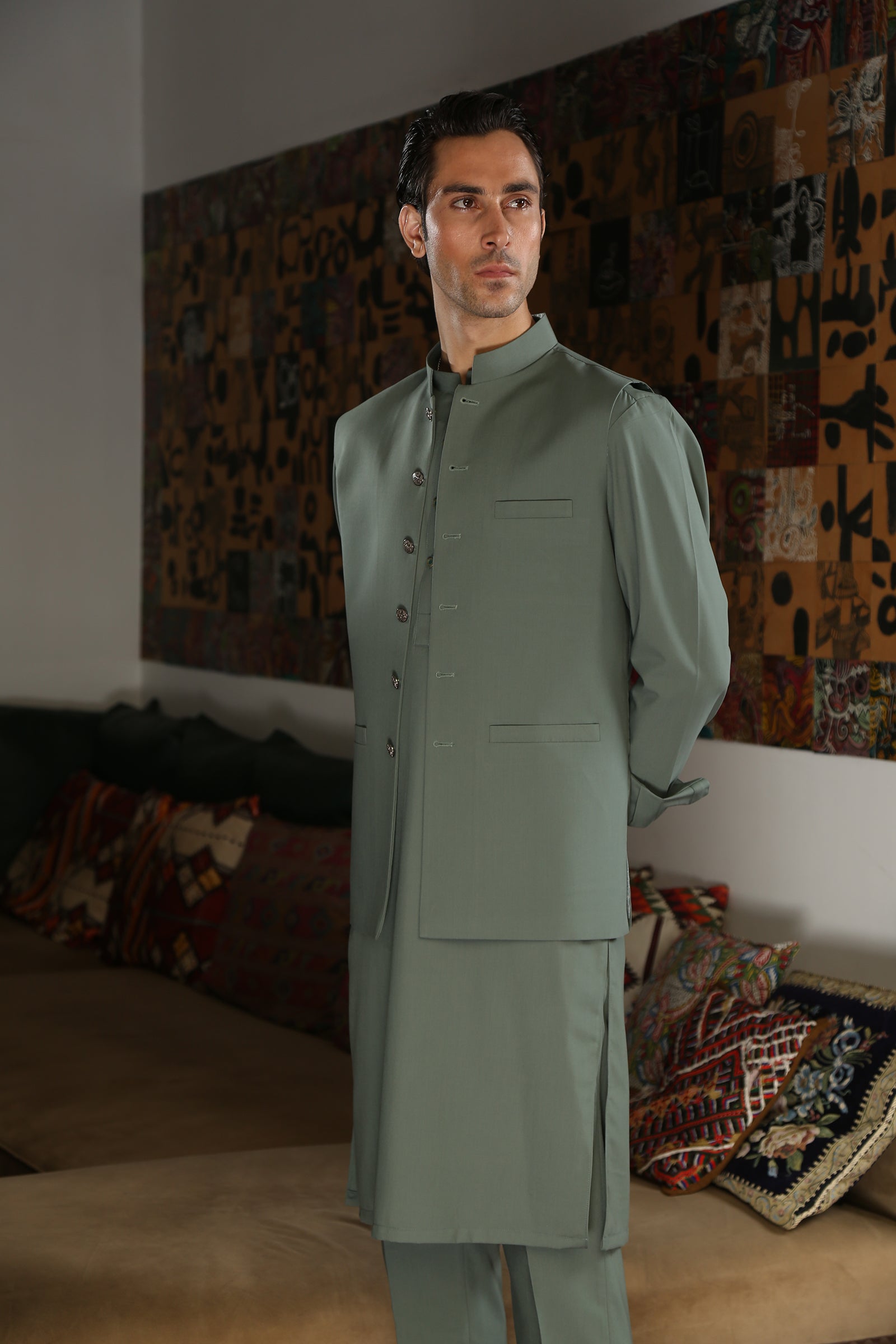 2PC STITCHED-EMPIRE SAGE IST-144