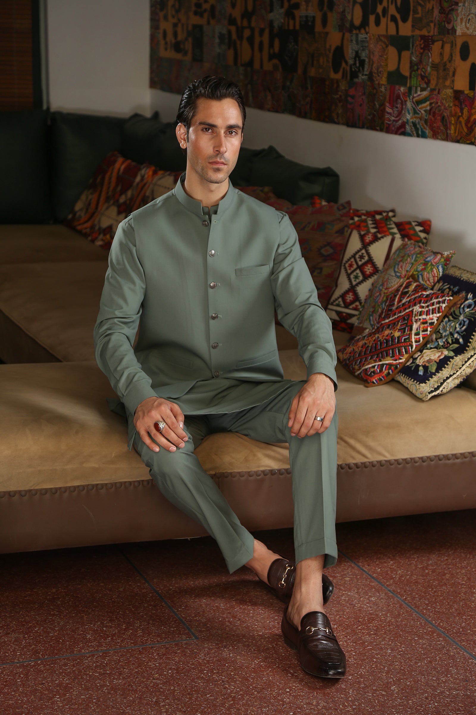 2PC STITCHED-EMPIRE SAGE IST-144