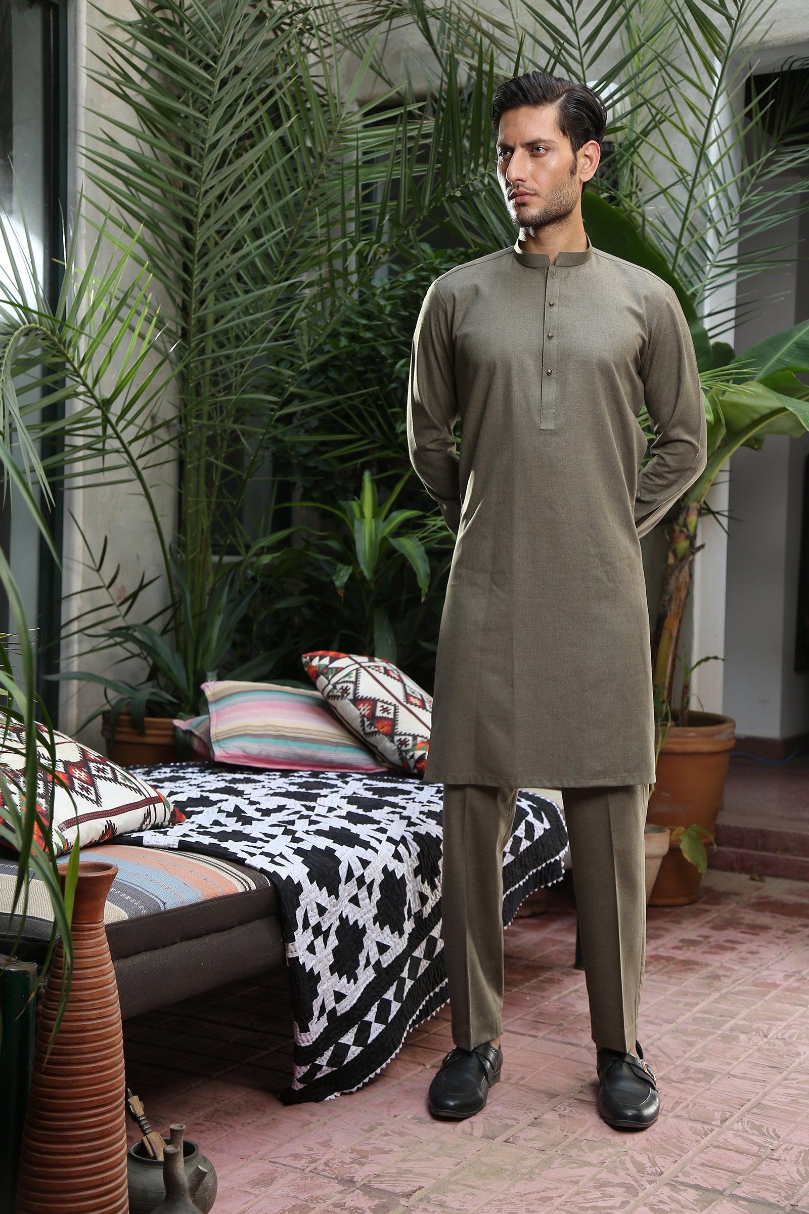 2PC STITCHED-MARKHOR DUSTY OLIVE IST-48