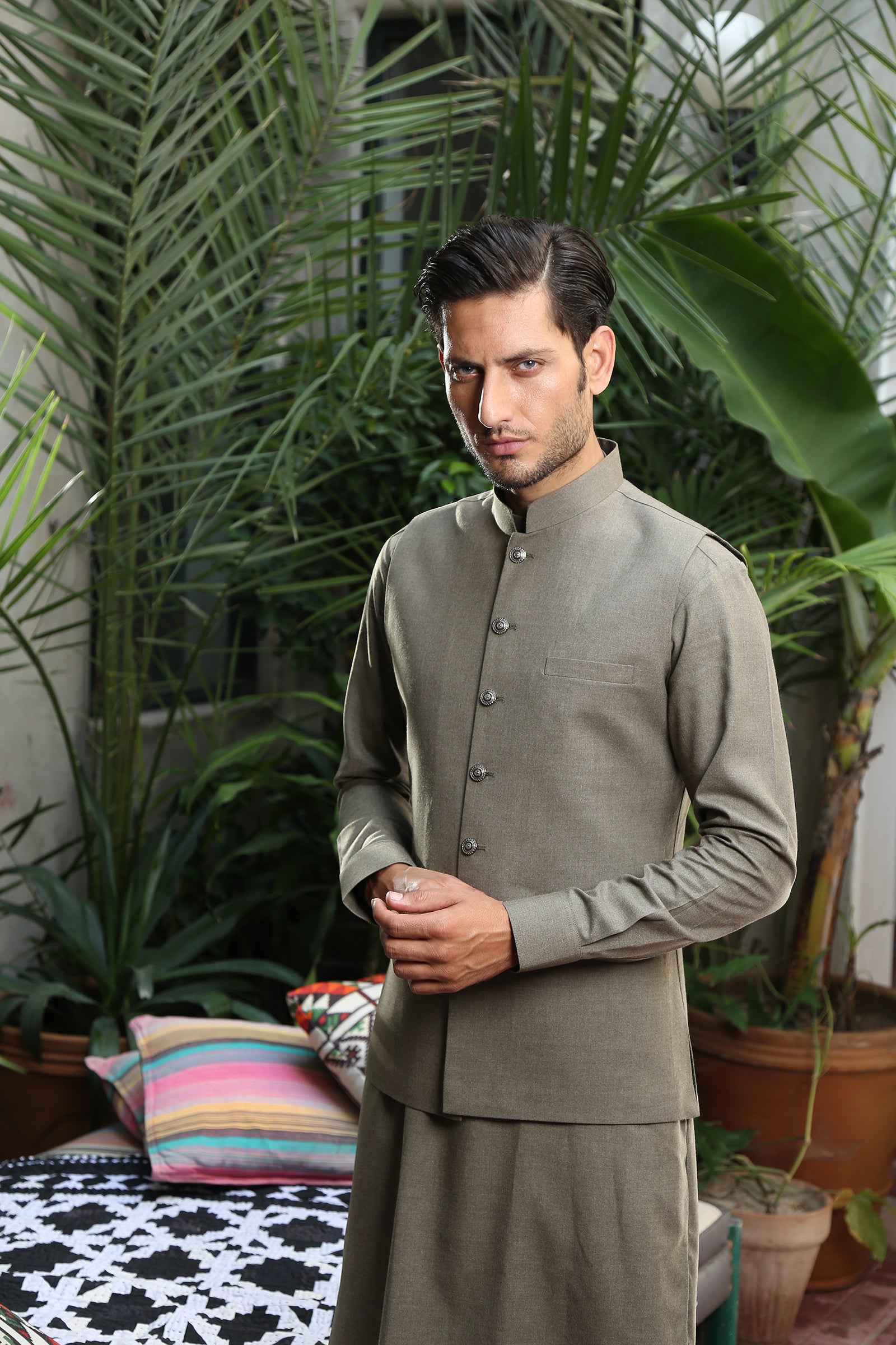 2PC STITCHED-MARKHOR DUSTY OLIVE IST-48