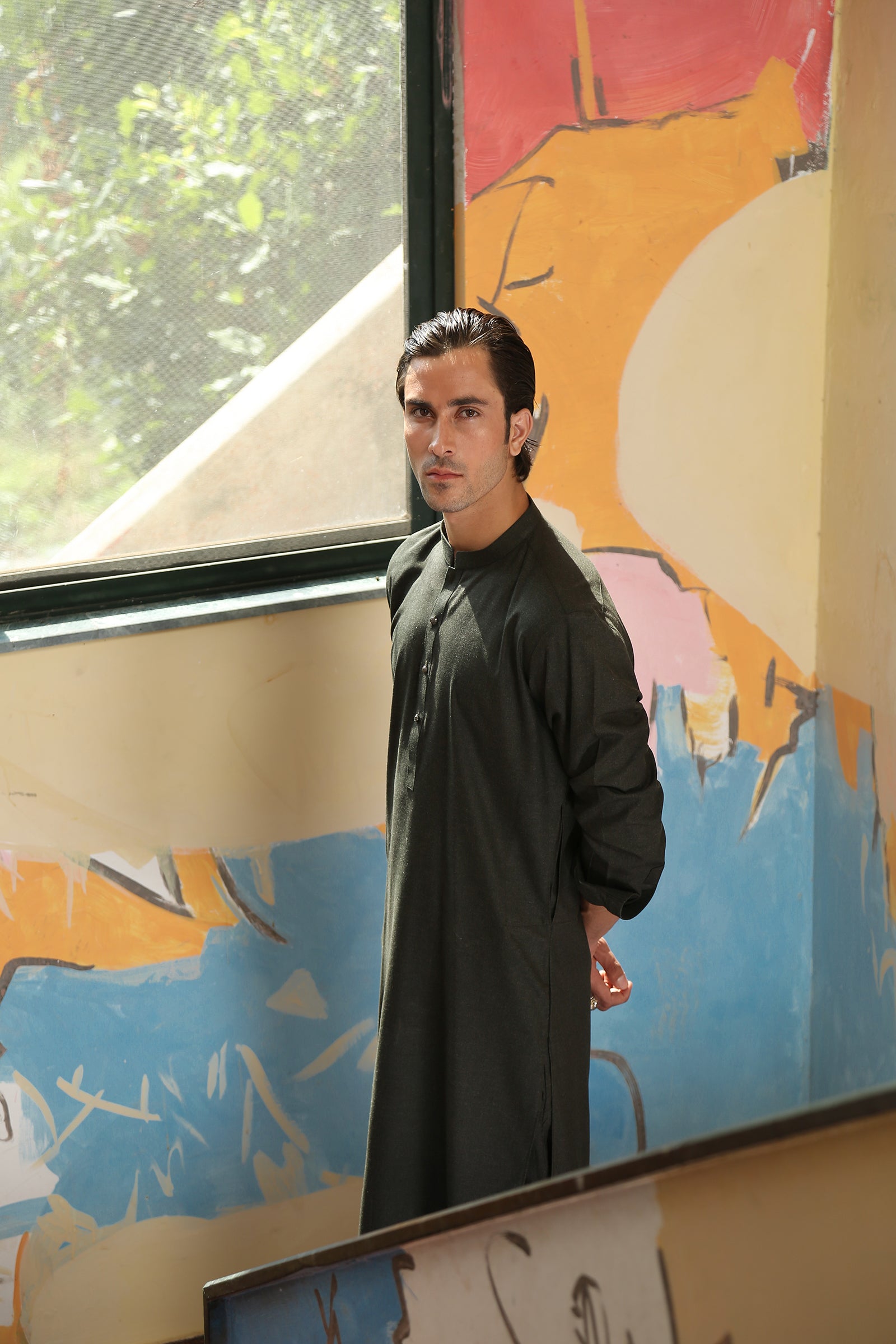 2PC STITCHED-MARKHOR FOREST GREEN IST-48