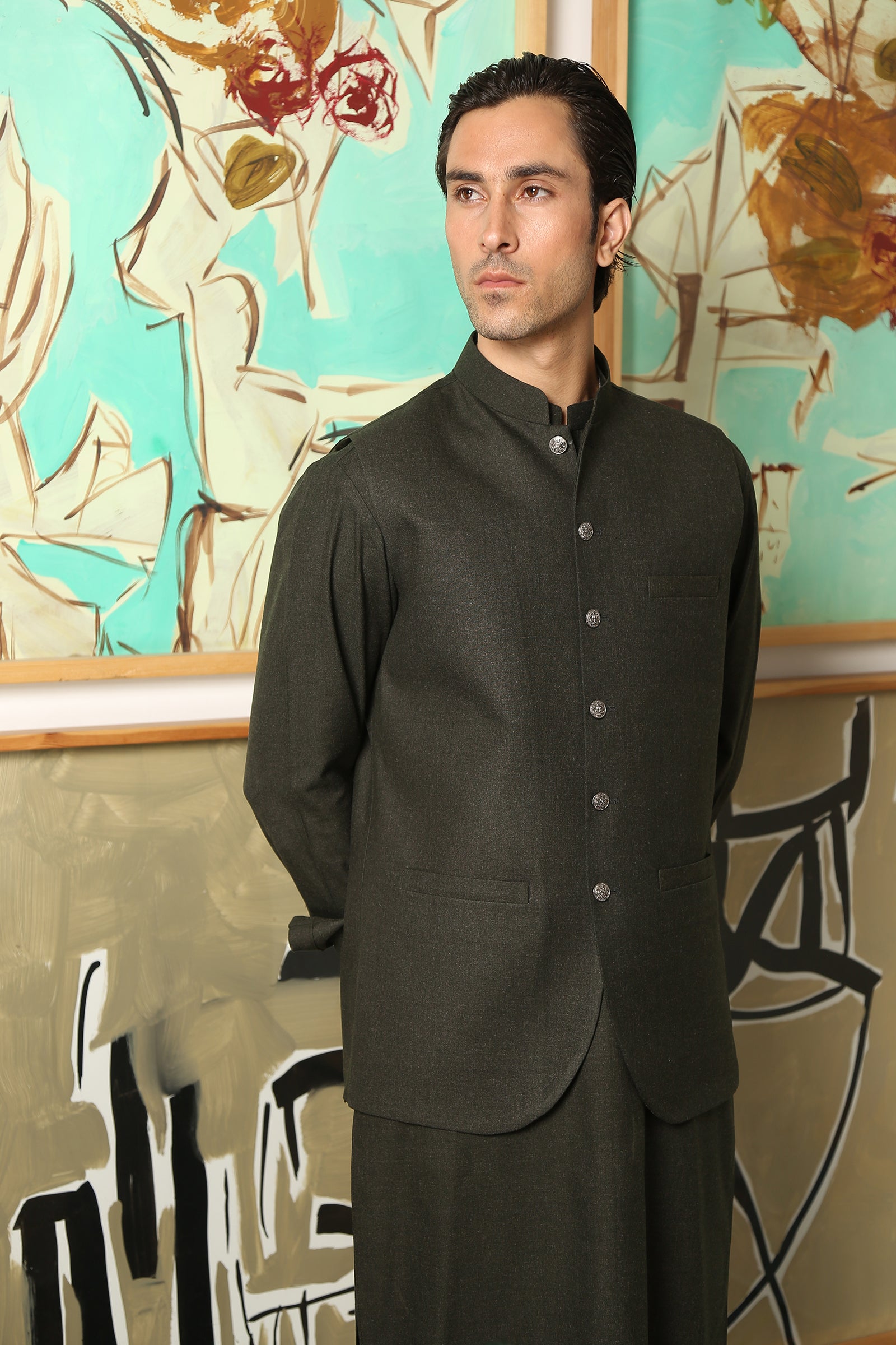 WAISTCOAT-MARKHOR FOREST GREENIST-156