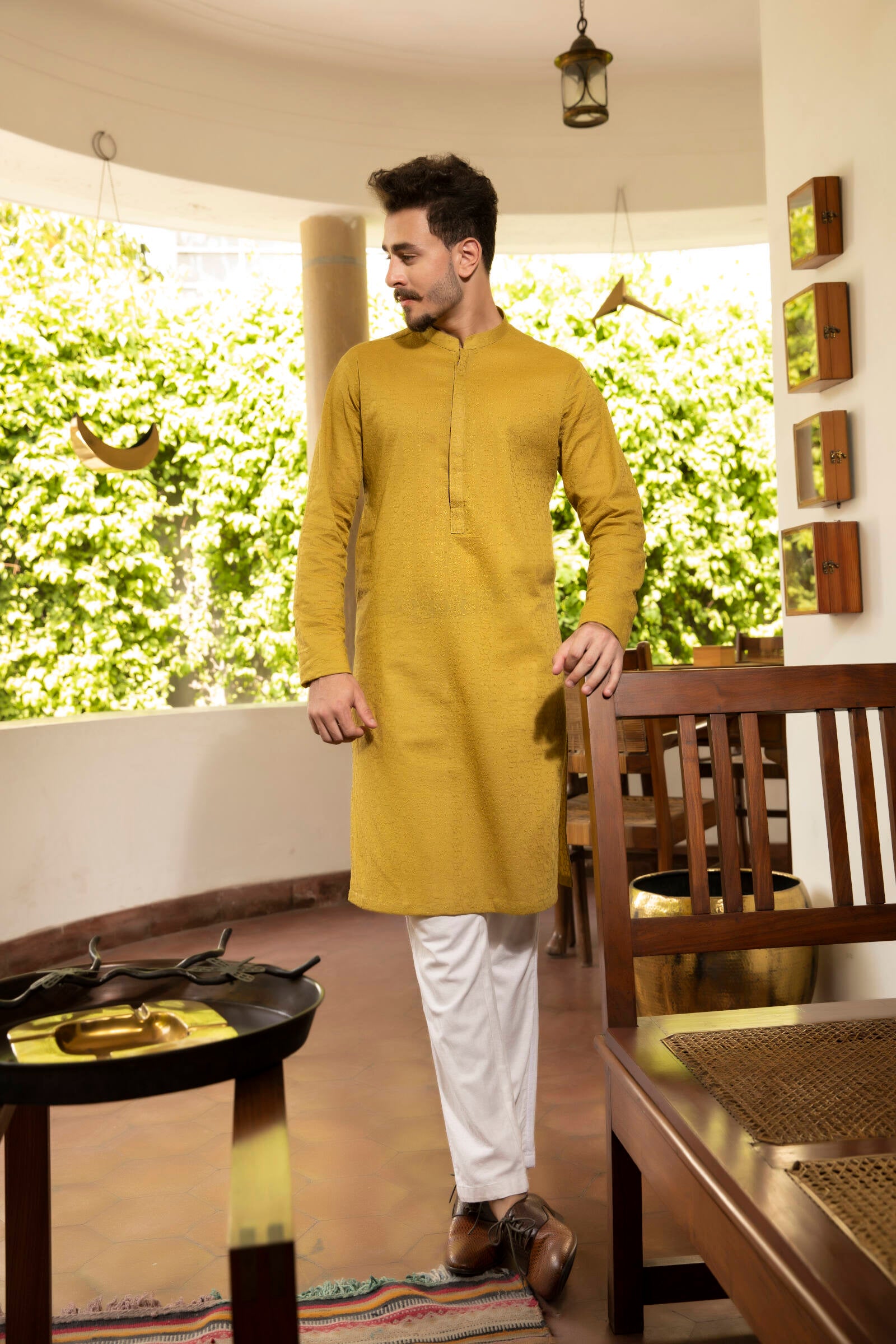 1PC STITCHED-OCHRE KURTA IST-14