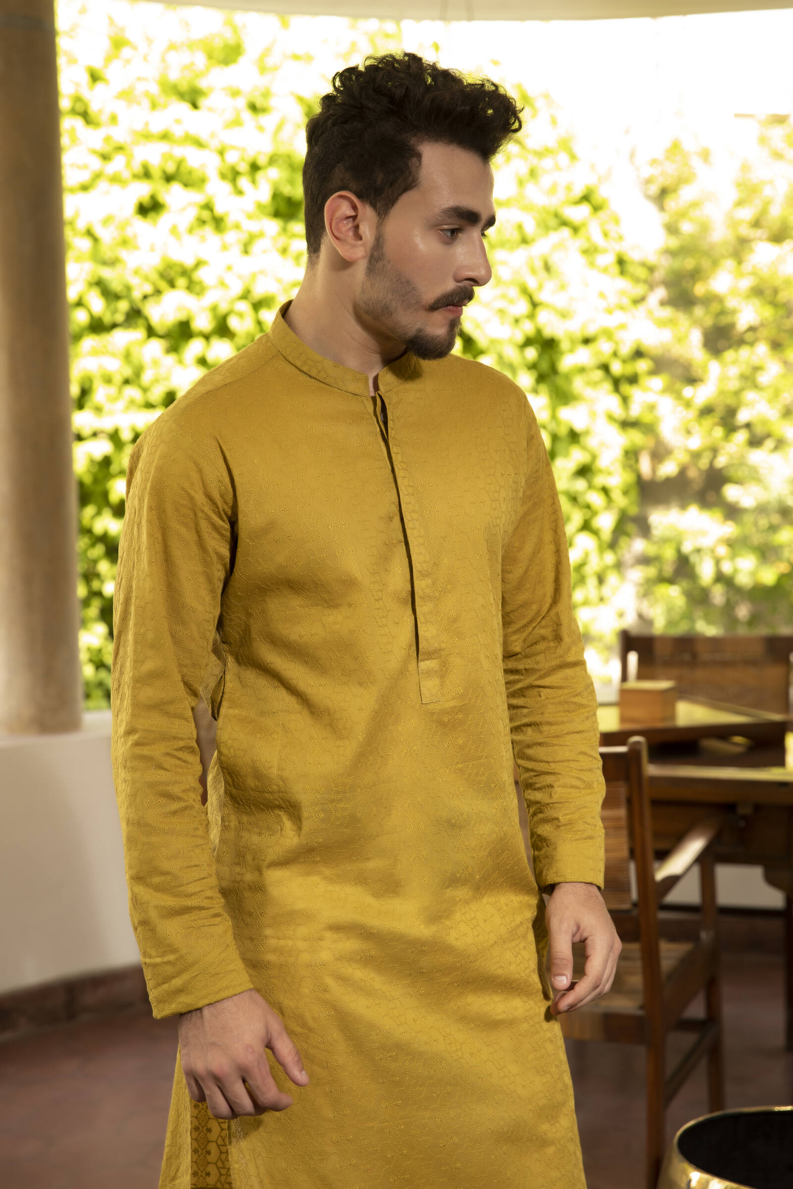 1PC STITCHED-OCHRE KURTA IST-14