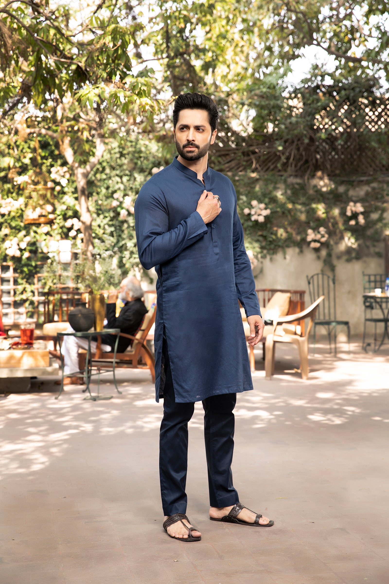 1PC STITCHED-NAVY BLUE KURTA IST-19