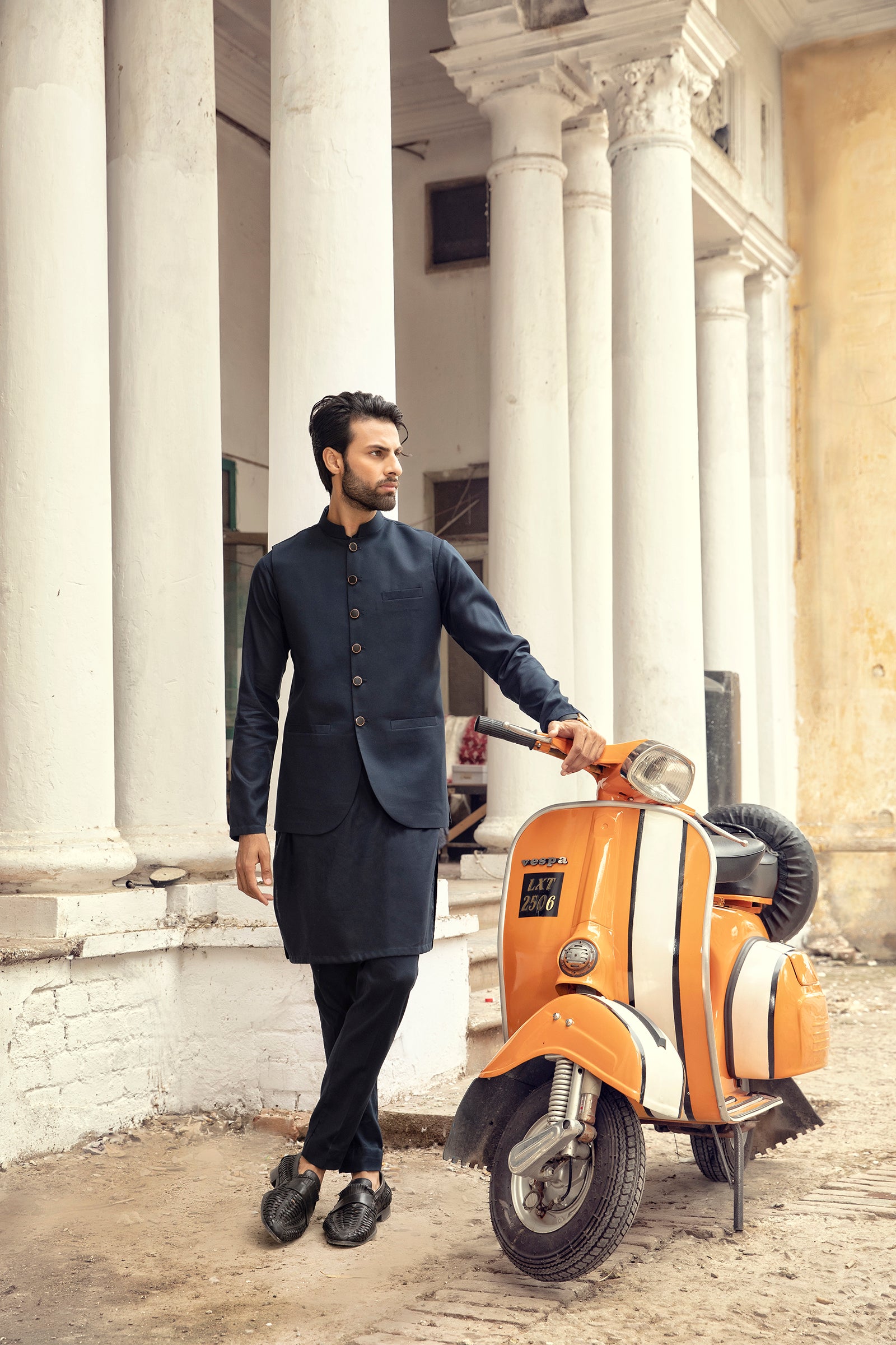 2PC STITCHED-CARDOBA NAVY IST-56