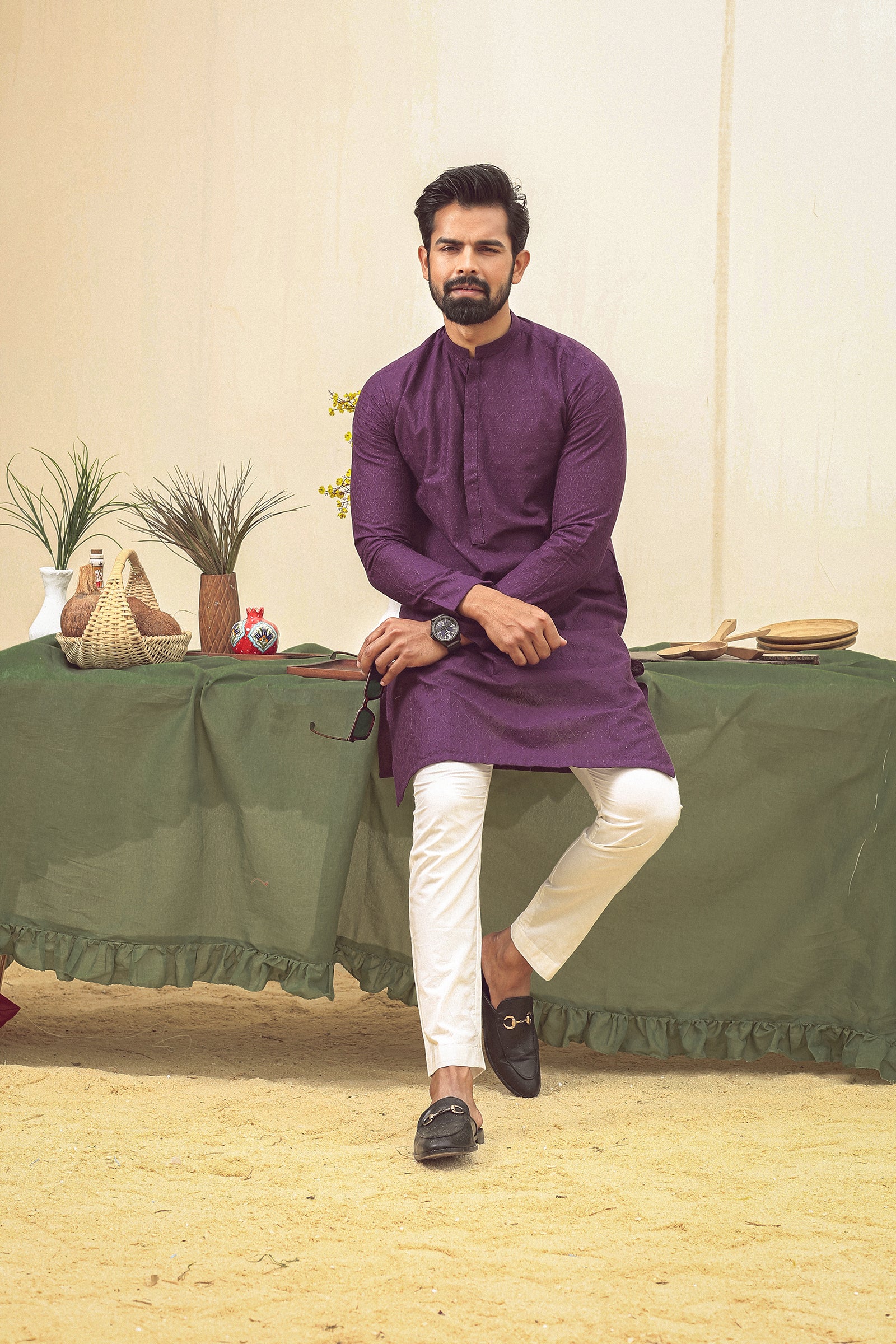 1PC STITCHED PLUM KURTA IST-88