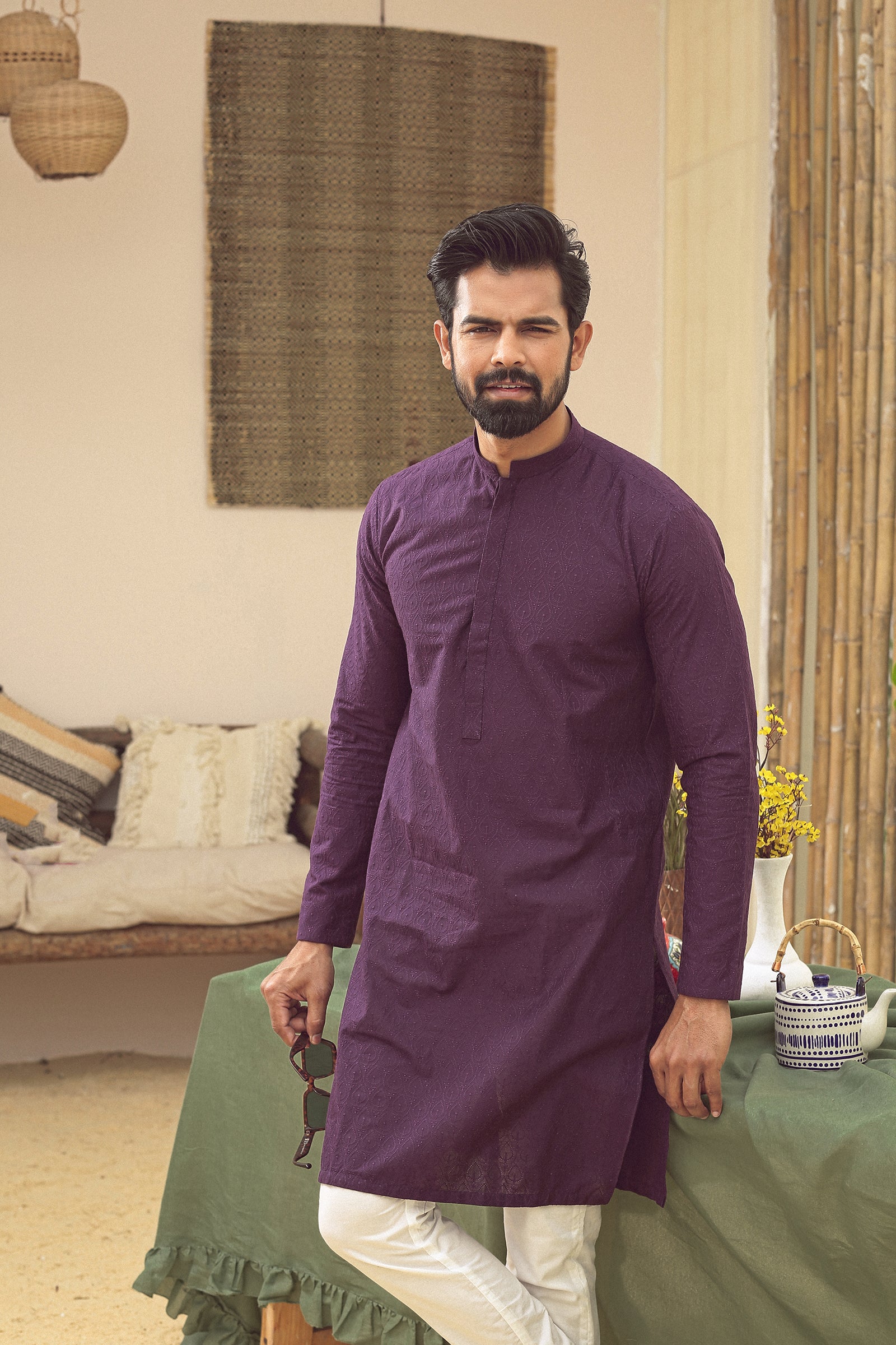 1PC STITCHED PLUM KURTA IST-88