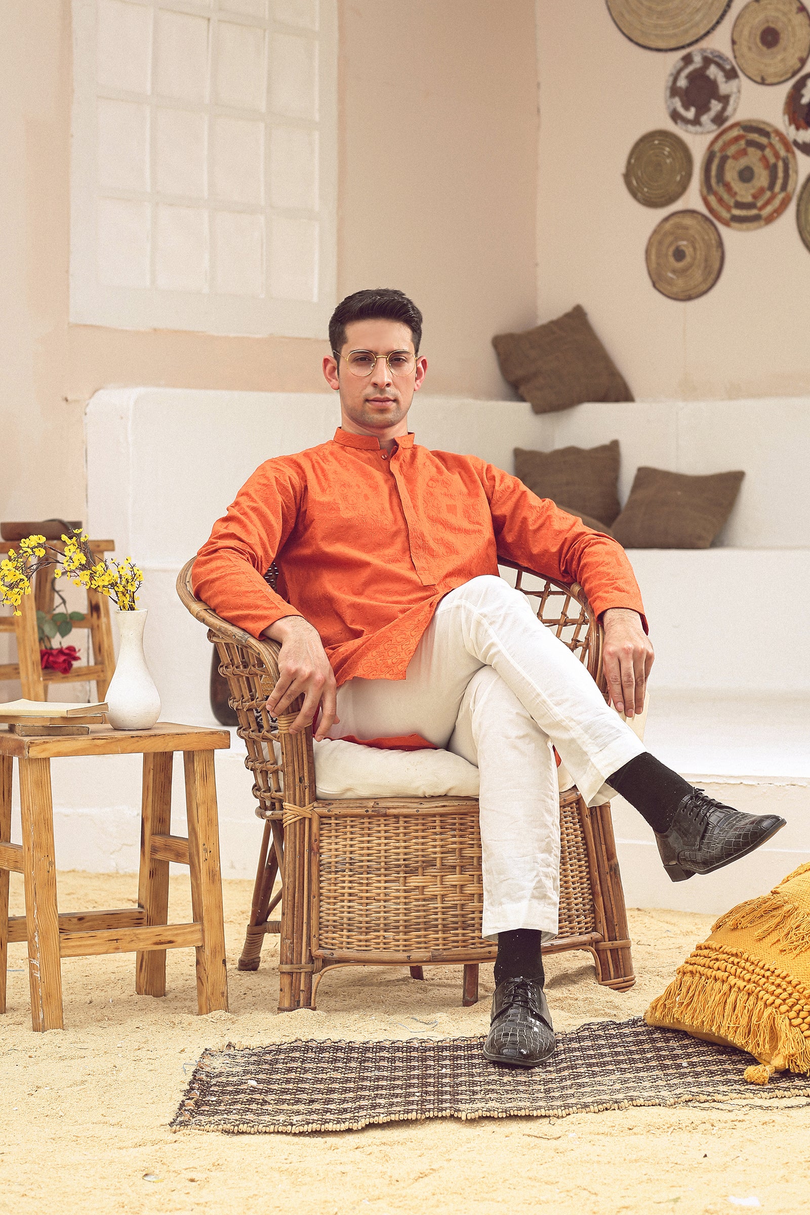 1PC STITCHED ORANGE KURTA IST-87