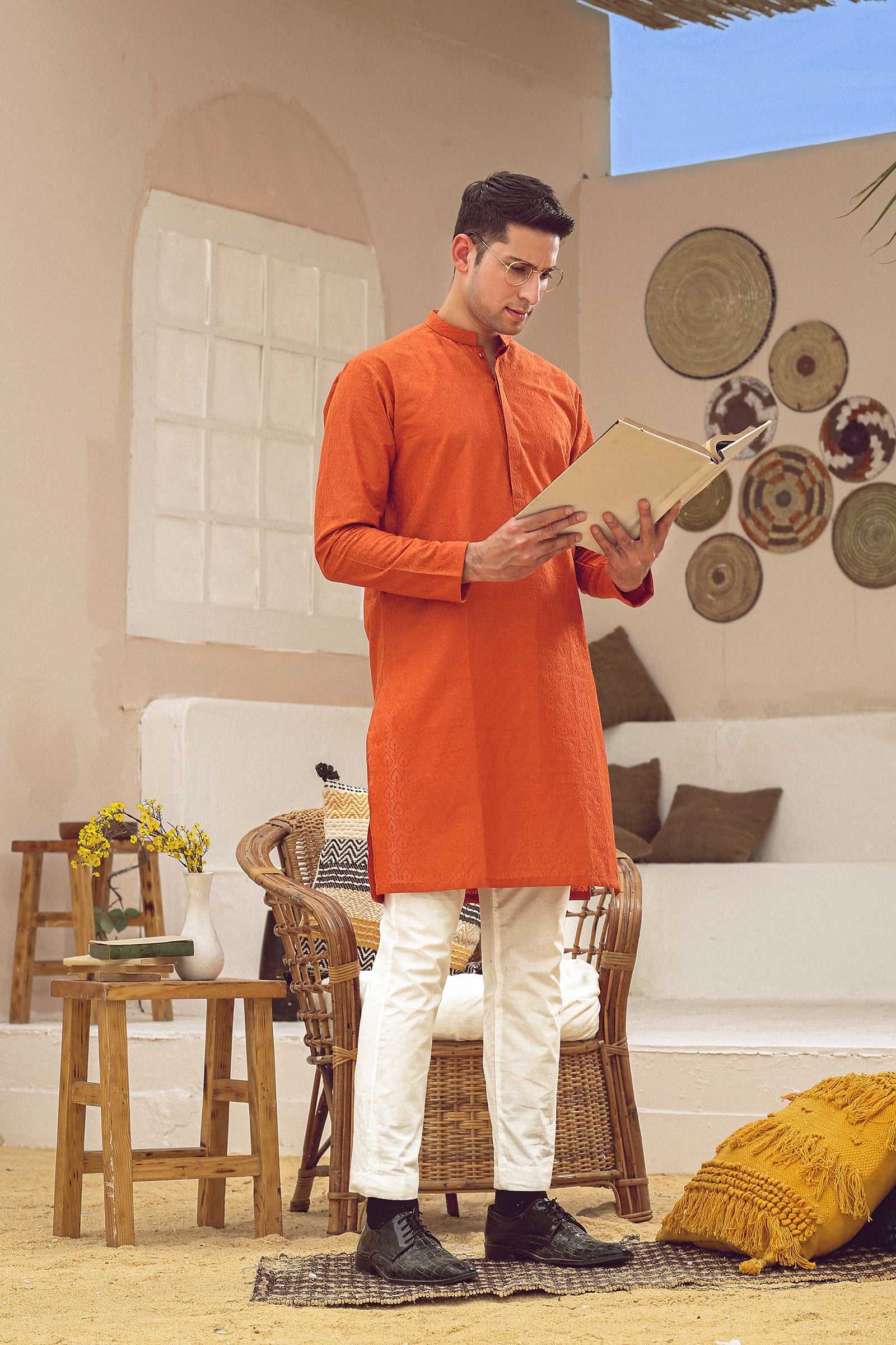 1PC STITCHED ORANGE KURTA IST-87