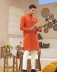 1PC STITCHED ORANGE KURTA IST-87