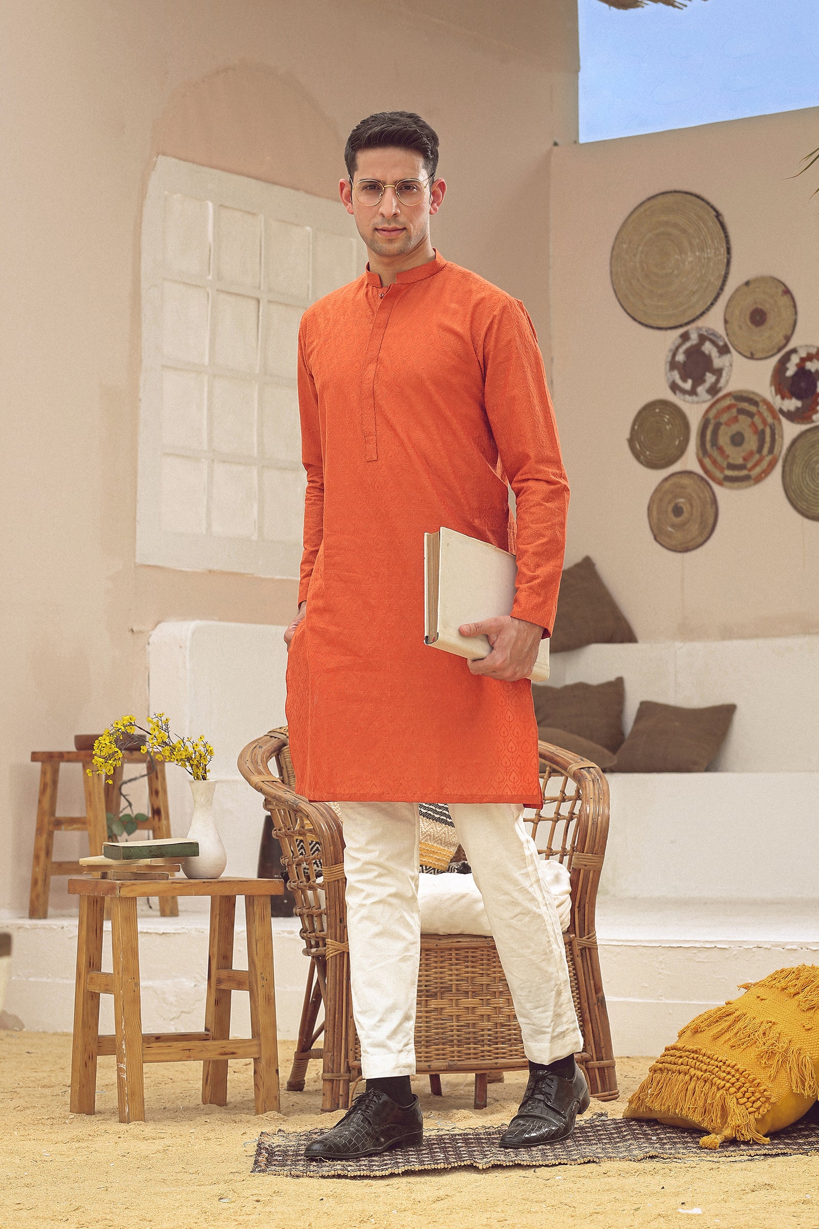 1PC STITCHED ORANGE KURTA IST-87