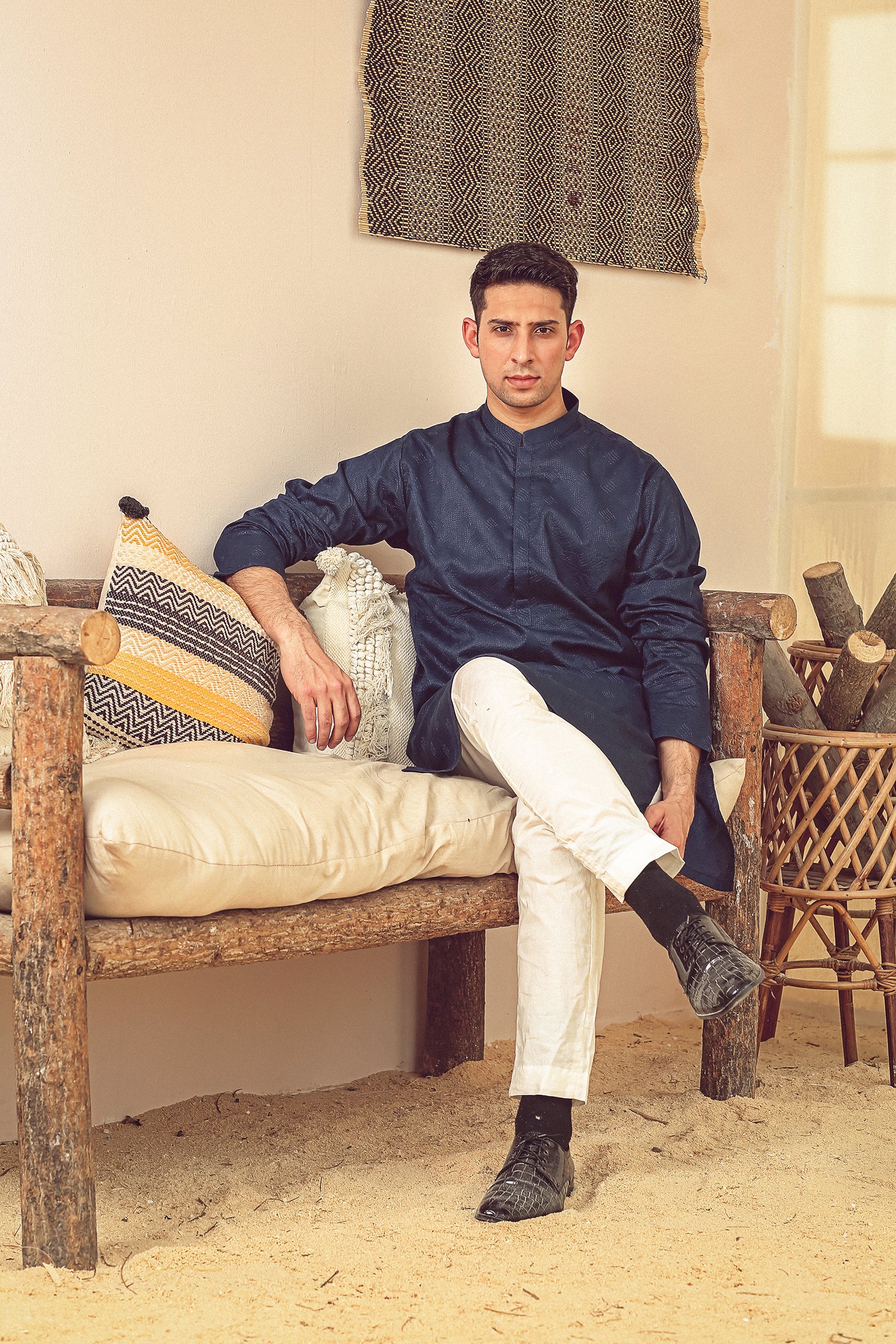 1PC STITCHED NAVY KURTA IST-68