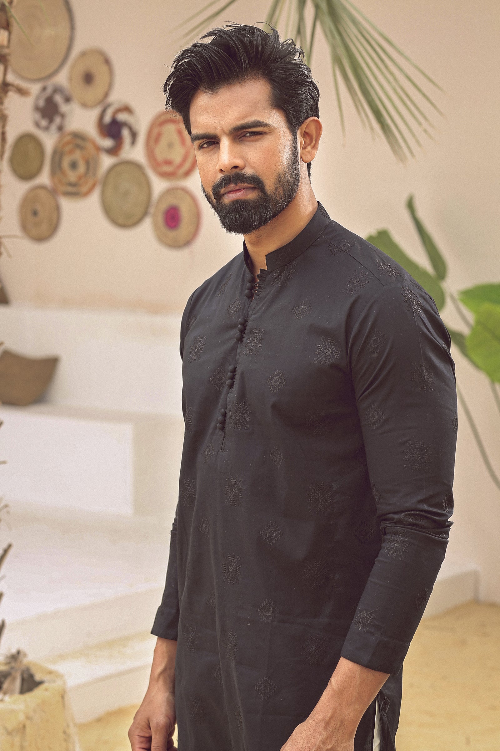 1PC STITCHED JET-BLACK KURTA IST-66