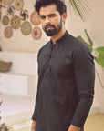 1PC STITCHED JET-BLACK KURTA IST-66