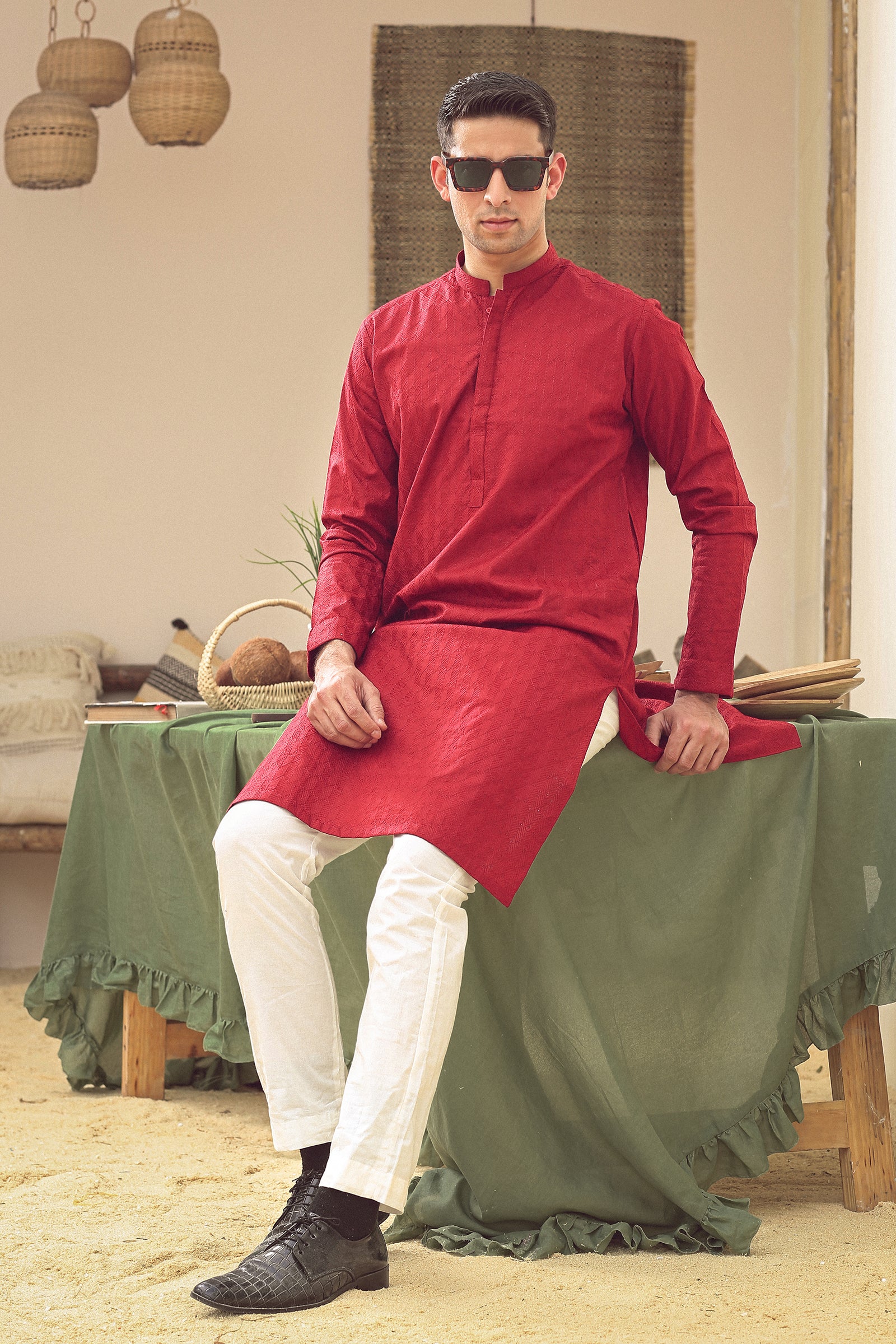 1PC STITCHED MAHROON KURTA IST-67