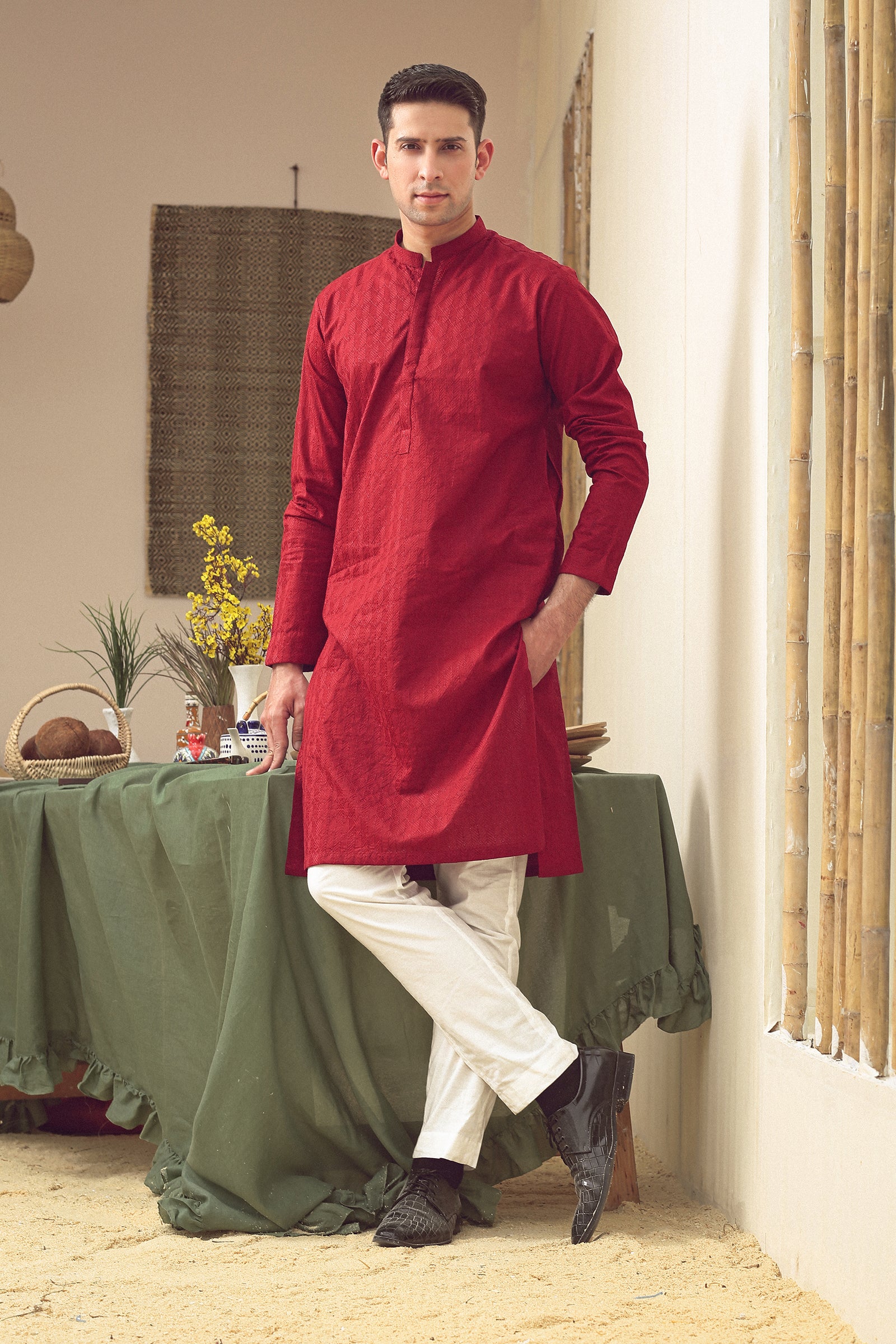 1PC STITCHED MAHROON KURTA IST-67