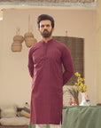 1PC STITCHED DEEP RED KURTA IST-85