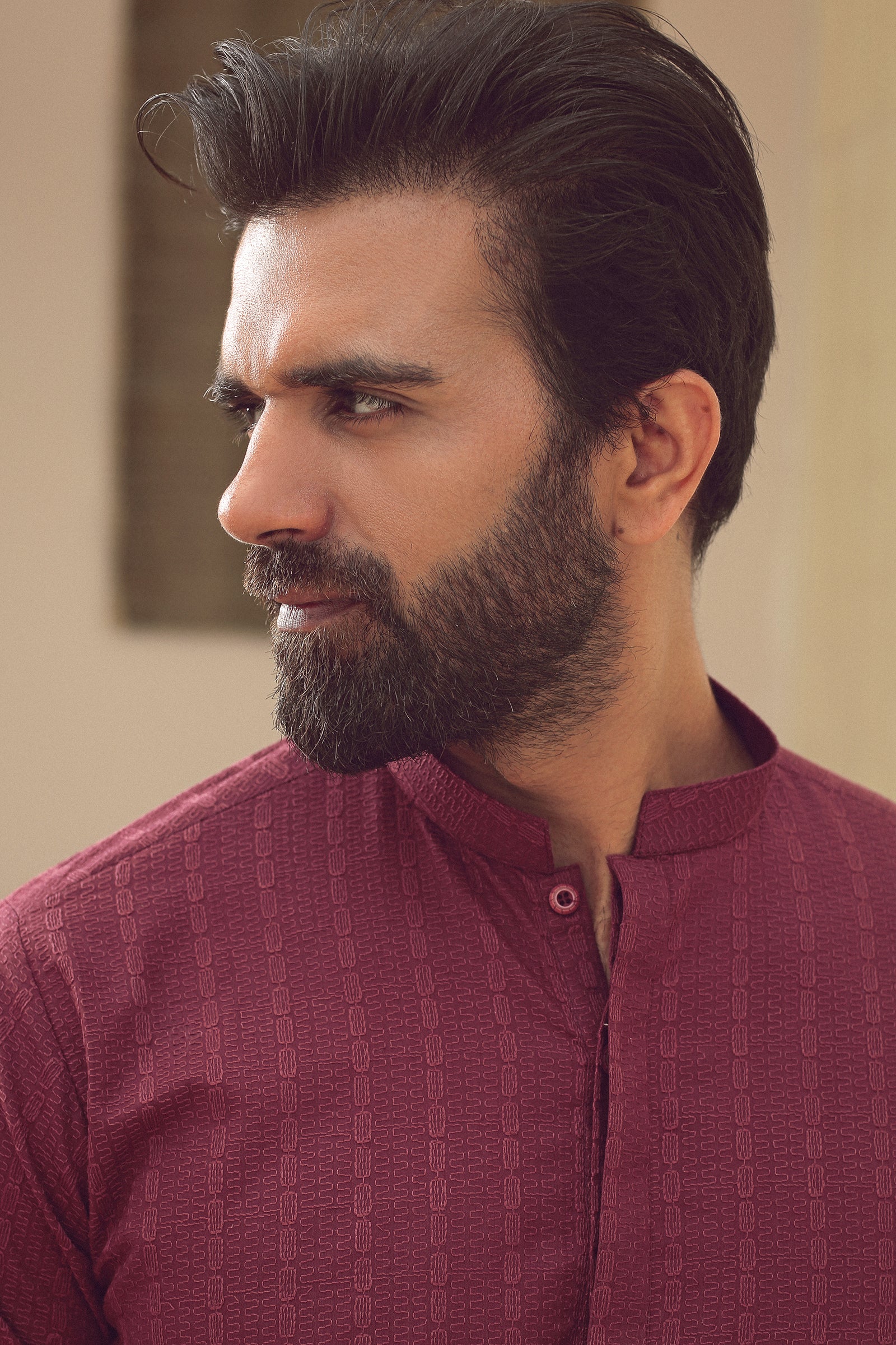 1PC STITCHED DEEP RED KURTA IST-85