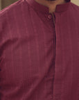 1PC STITCHED DEEP RED KURTA IST-85
