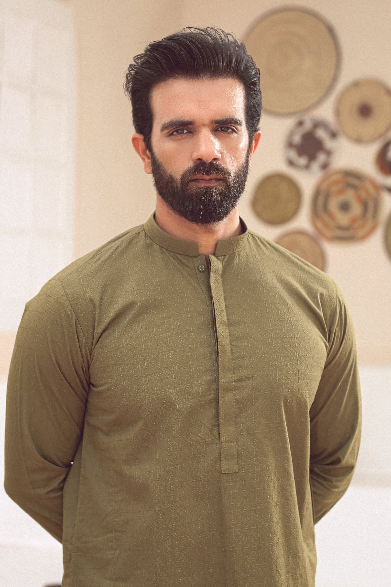 1PC STITCHED MEHNDI KURTA IST-86