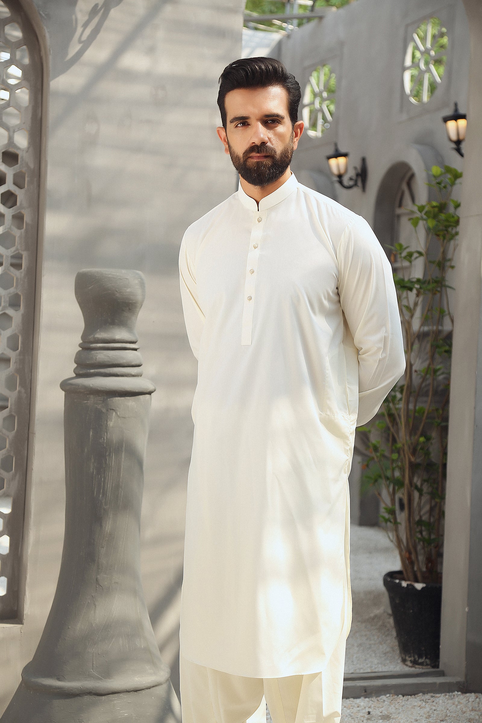 2PC  STITCHED-GLORY CREAM IST-121