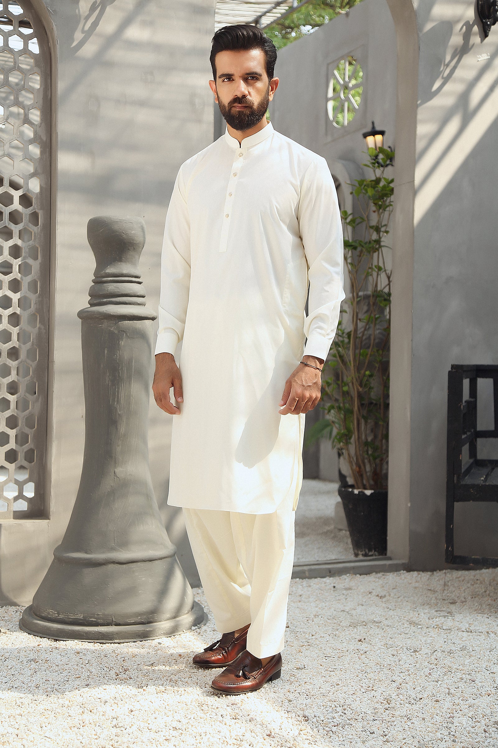 2PC  STITCHED-GLORY CREAM IST-121