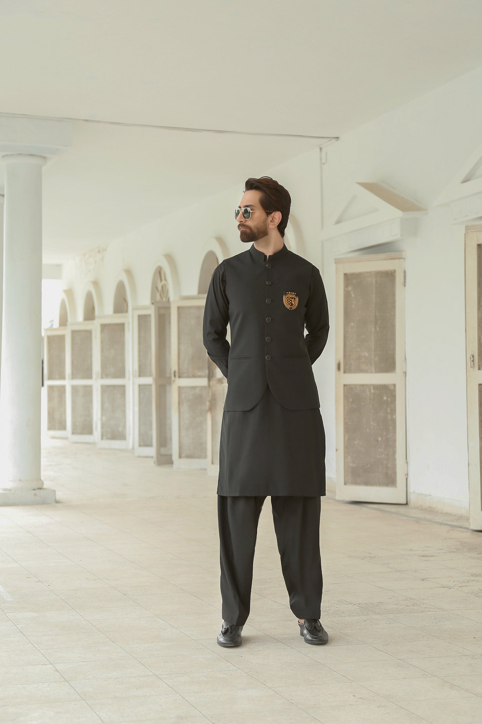 3PC STITCHED-BURJ BLACK IST-06