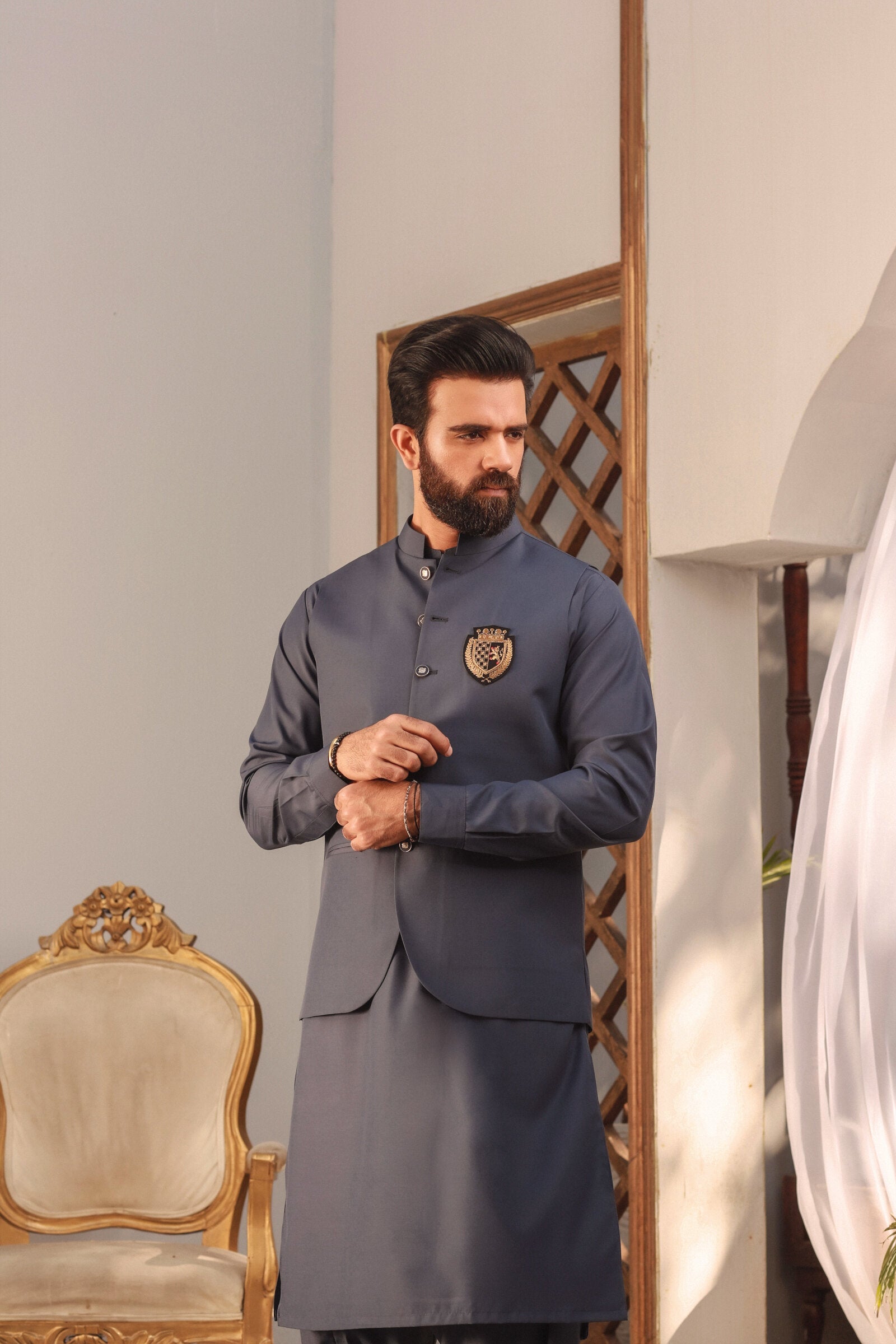 3PC STITCHED-BURJ INDIGO IST-06