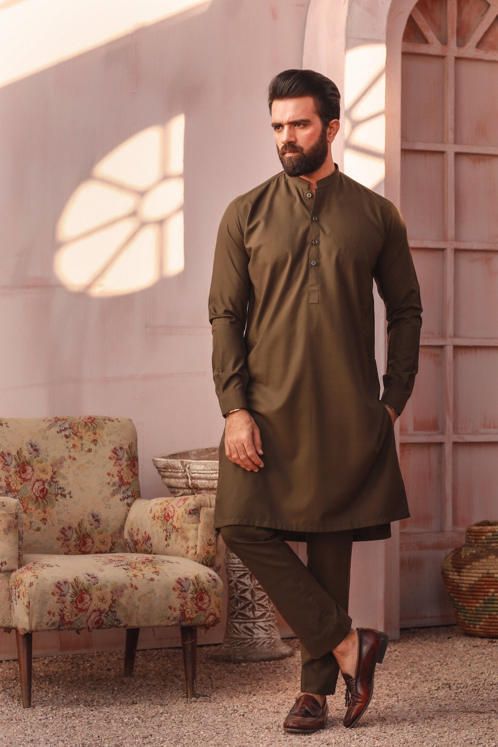 3PC STITCHED-EMIR DARK OLIVE IST-07