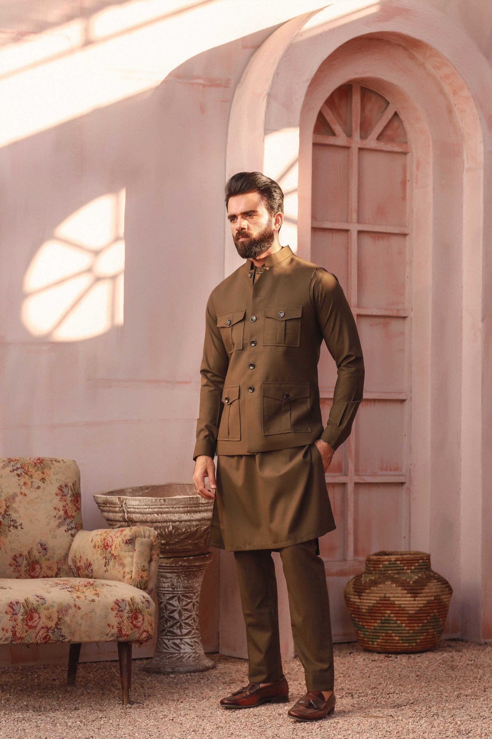 3PC STITCHED-EMIR DARK OLIVE IST-07