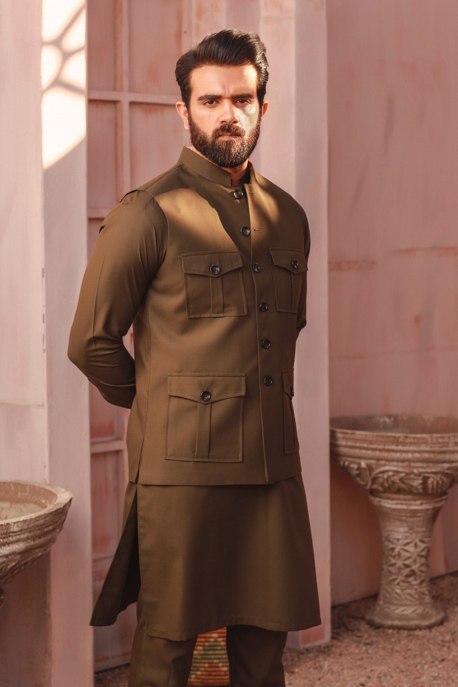 3PC STITCHED-EMIR DARK OLIVE IST-07