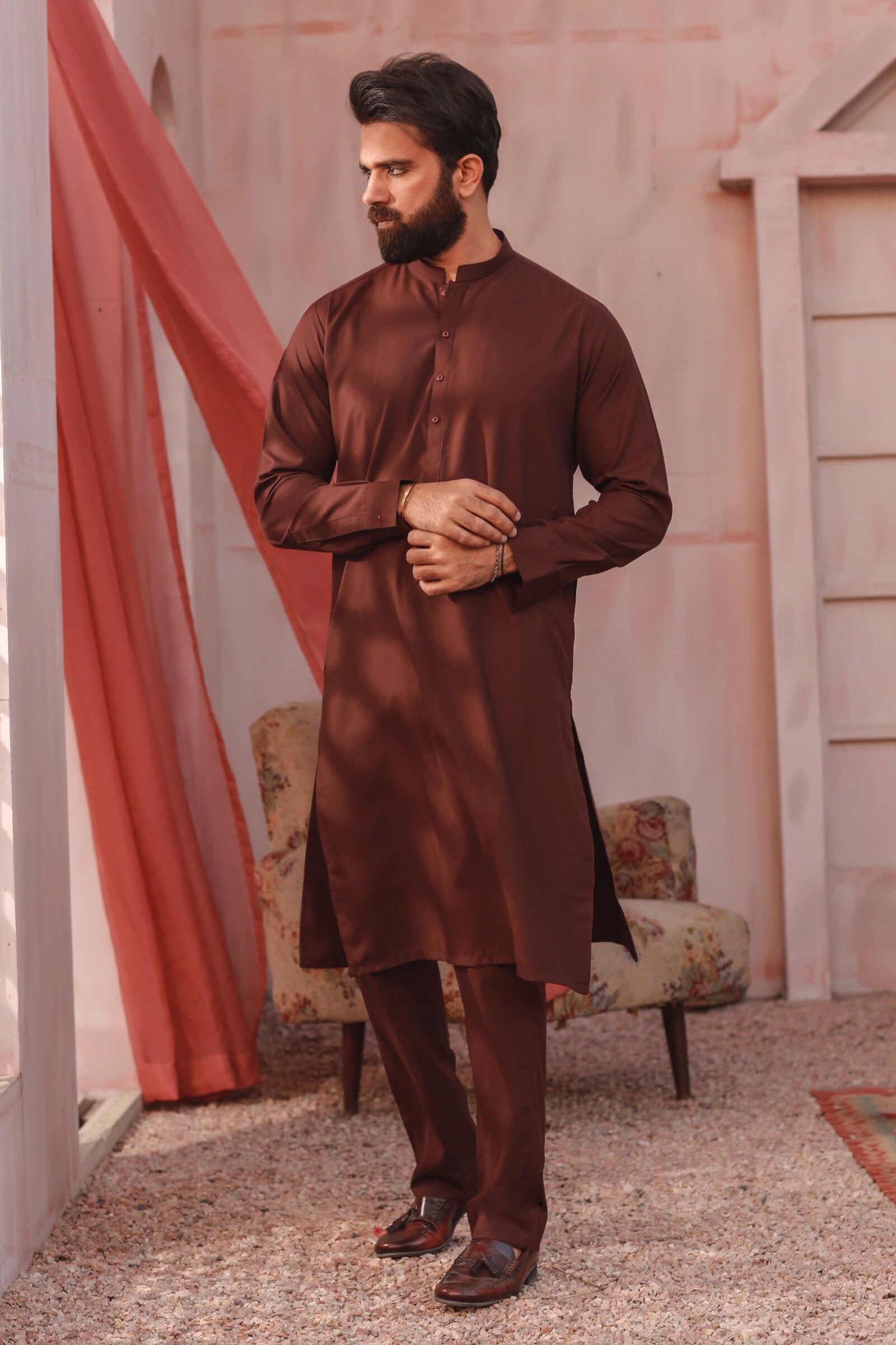 3PC STITCHED-EMIR MAROON IST-07