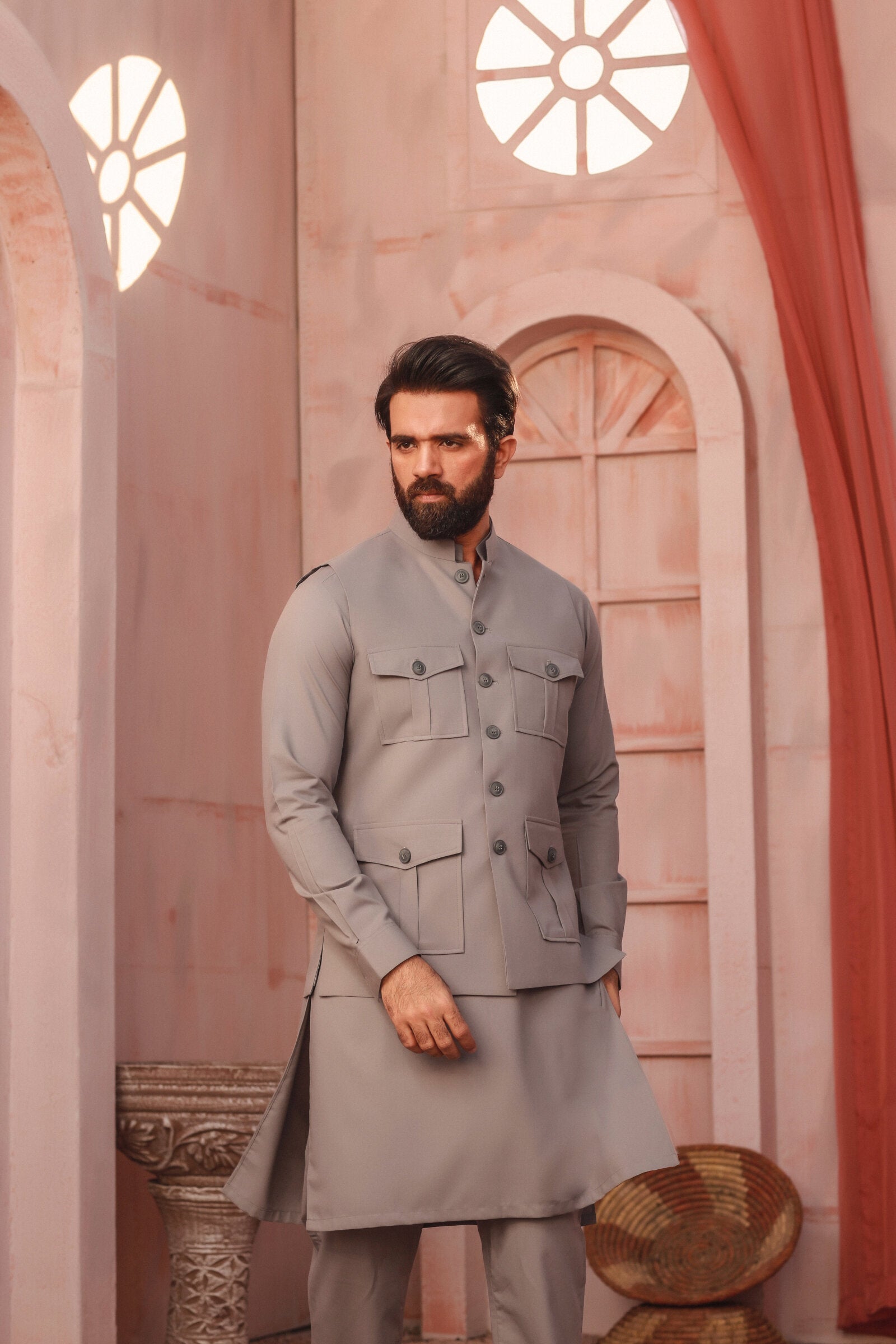 3PC STITCHED-EMIR MID GREY IST-07