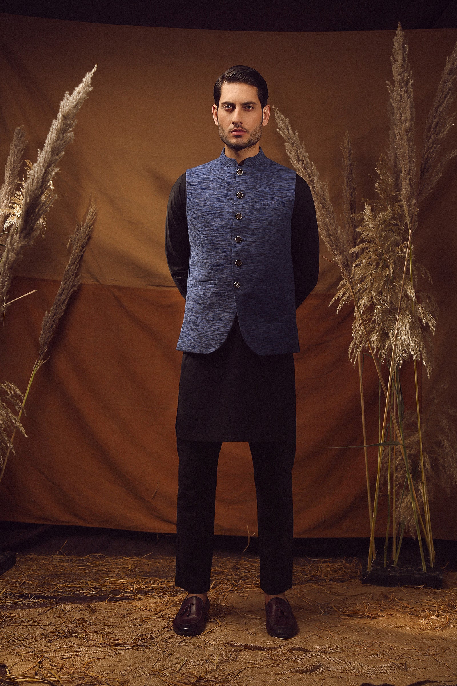 WAISTCOAT-KHADDAR ROYAL BLUE IST-64