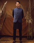 WAISTCOAT-KHADDAR ROYAL BLUE IST-64