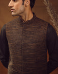 WAISTCOAT-KHADDAR BROWN IST-65