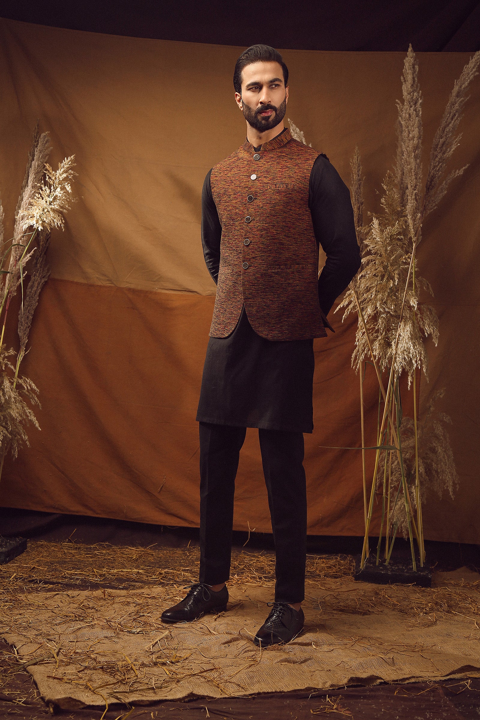 WAISTCOAT-KHADDAR MULTI COLOR IST-62
