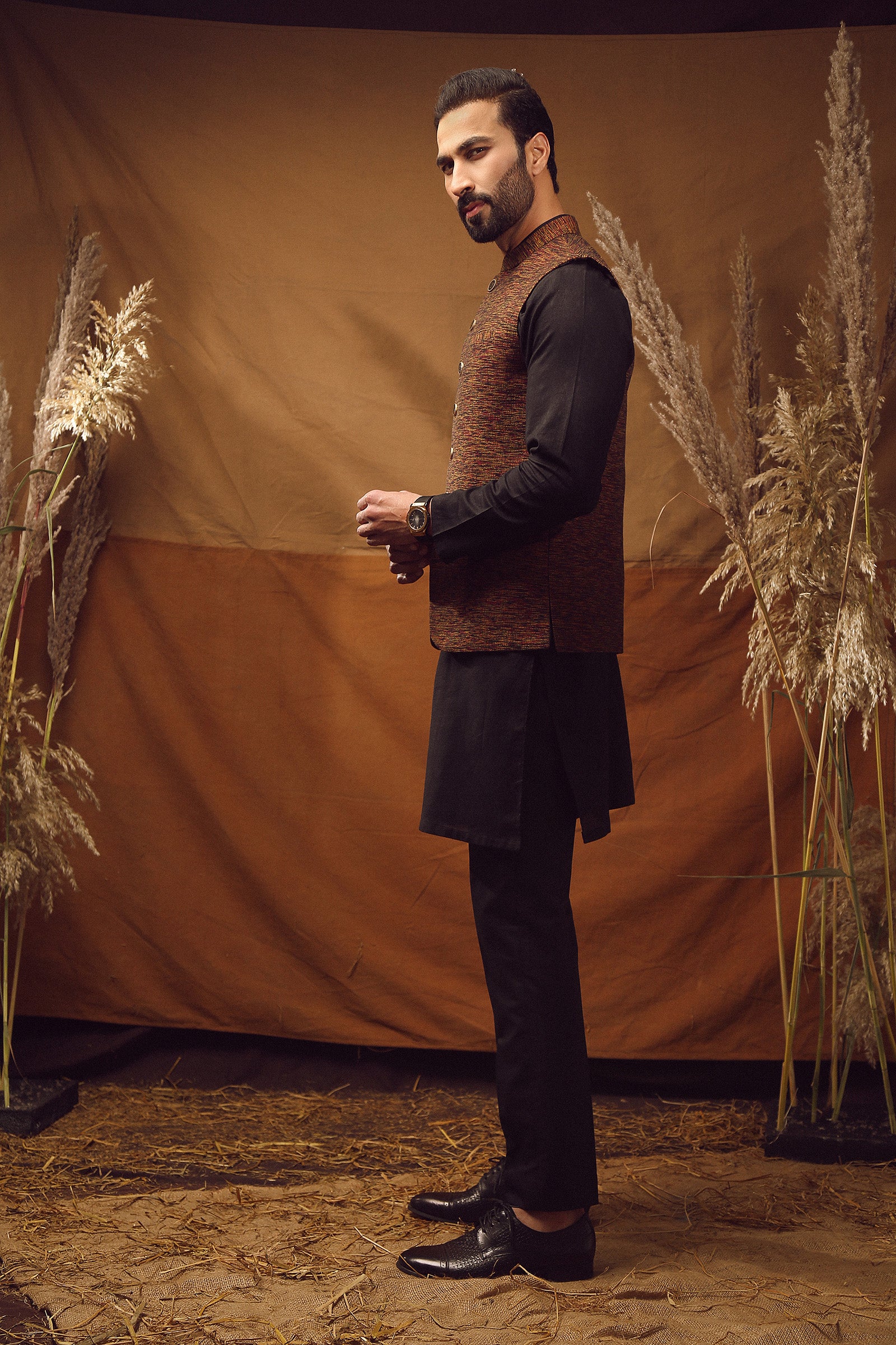 WAISTCOAT-KHADDAR MULTI COLOR IST-62